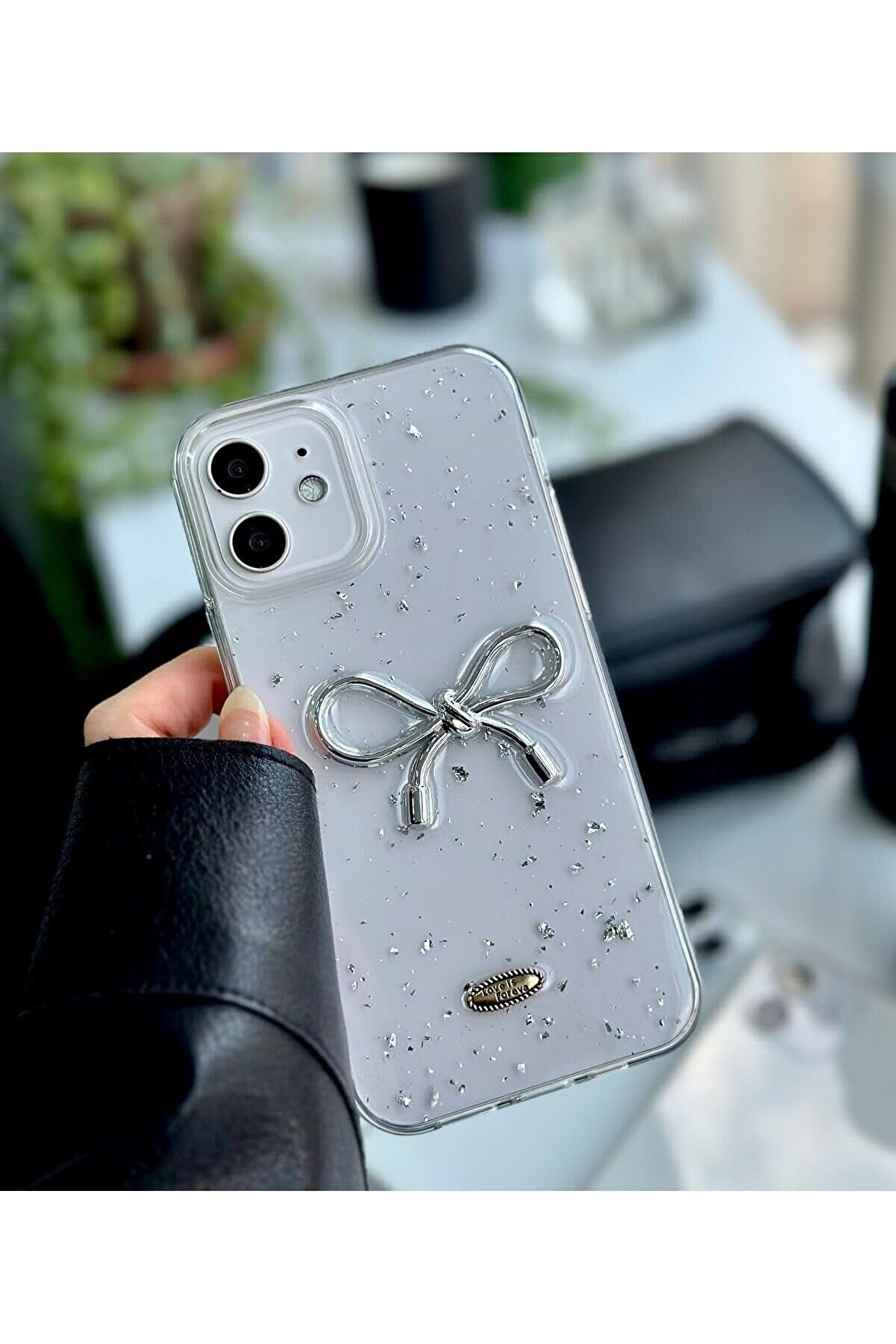 STOREMAX pltnstoreshop Aksesuar Iphone 12 ve 12 Pro Uyumlu Simli Kurdele Oyuncak Tasarımlı Esnek Silikon Kılı