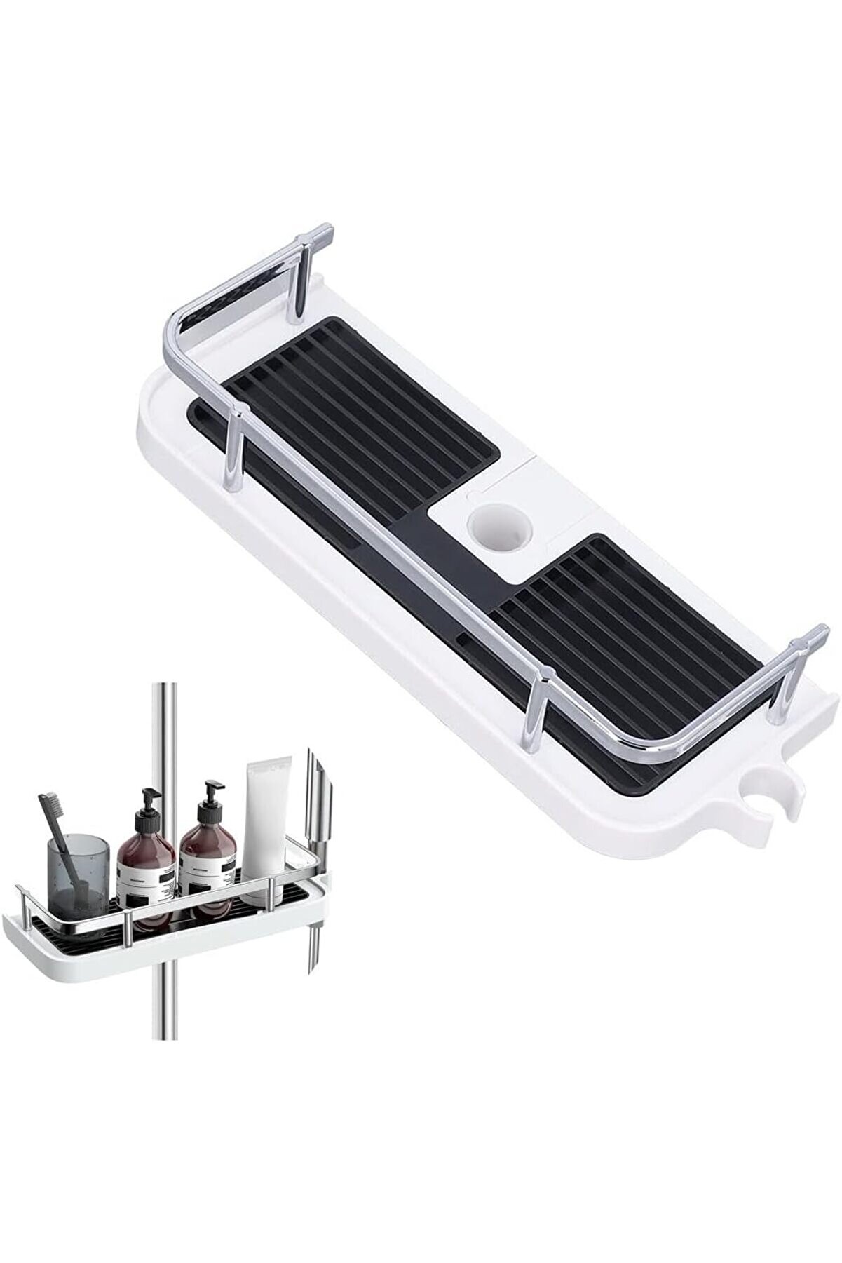 STOREMAX pltnstoreshop Rafı, Duş başlığı tutucusu, Dayanıklı Şampuan ve Sabunluk Rafı, Banyo Düzenleyici, Duş