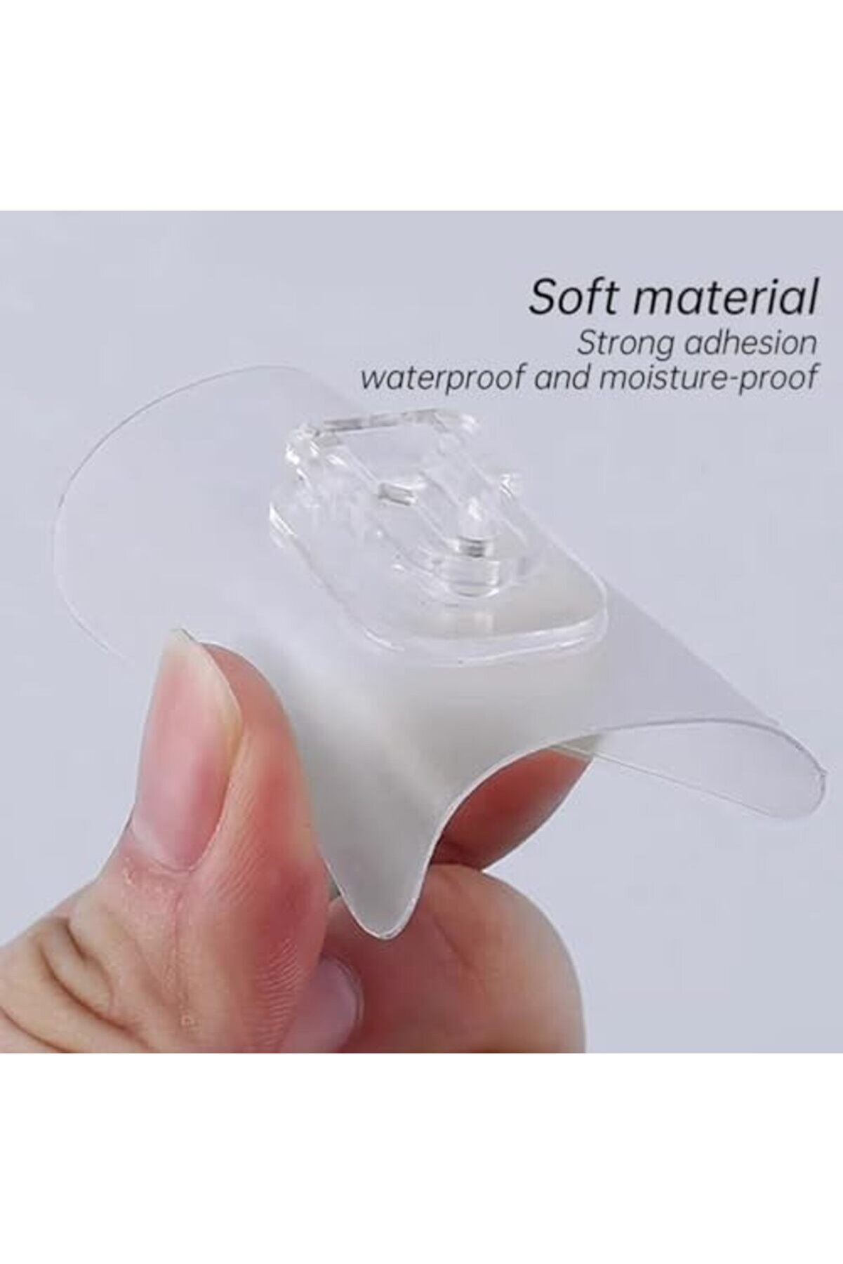 Mobi̇lya Askı &Ccedil;i̇ft Taraflı Yapışkanlı Ge&ccedil;meli̇ Kli̇ps Şeffaf Duvar Kancası, İz Bırakmayan Sabi̇tleme Ask