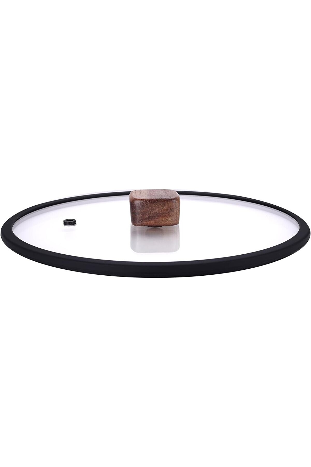 STOREMAX modashine BIEN 24CM DÜZ SİLİKON ÇERÇEVELİ CAM KAPAK SİYAH modascope 1014773