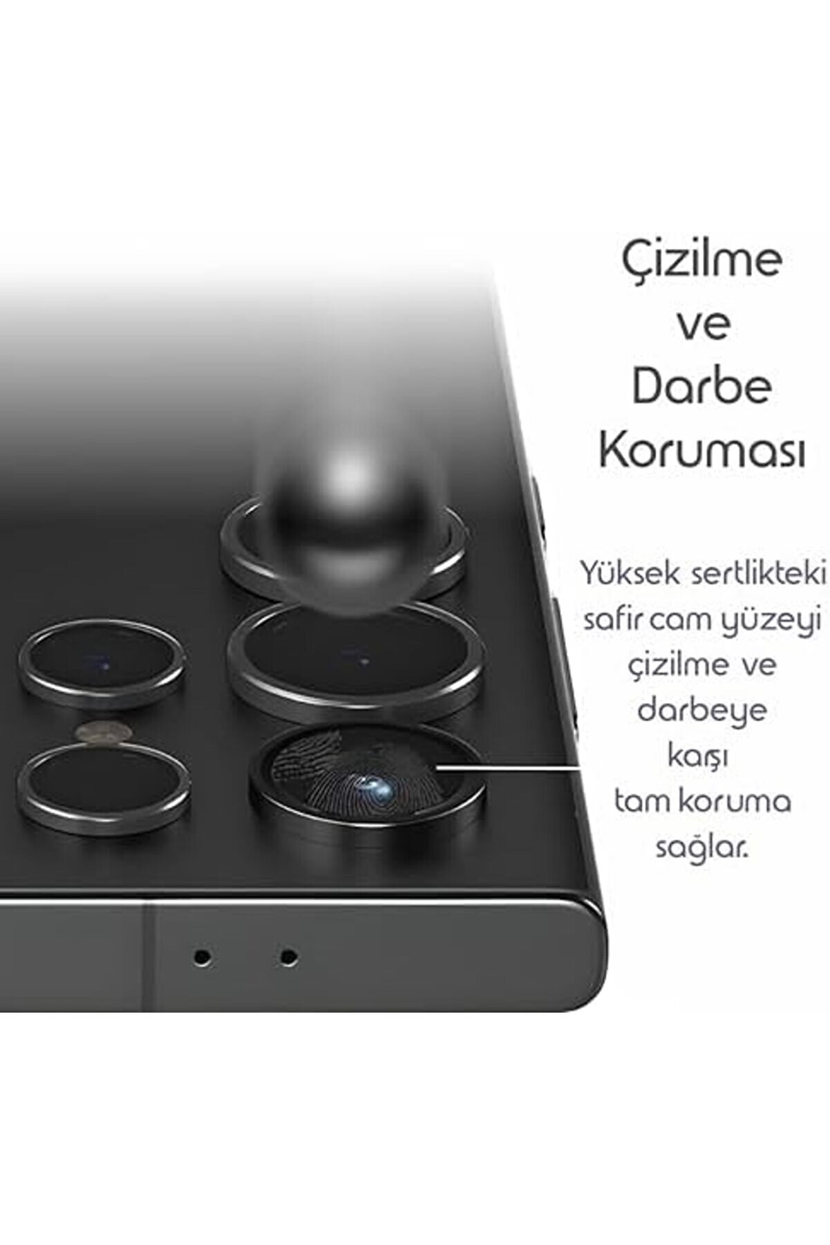 S24 Ultra İ&ccedil;i̇n Otomati̇k Hi̇zalama Aparatlı Kamera Lens 9H Safi̇r Cam G&ouml;r&uuml;nt&uuml;y&uuml; Bozmayan &Ccedil;i̇zi̇lme Ve D&uuml;ş