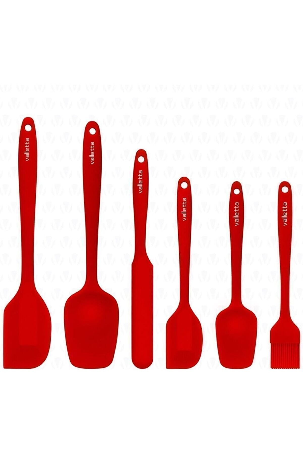 STOREMAX modashine Drongo Dayanıklı Yanmaz Yapışmaz Silikon Spatula Seti 6 Parça Kırmızı modascope 1014773