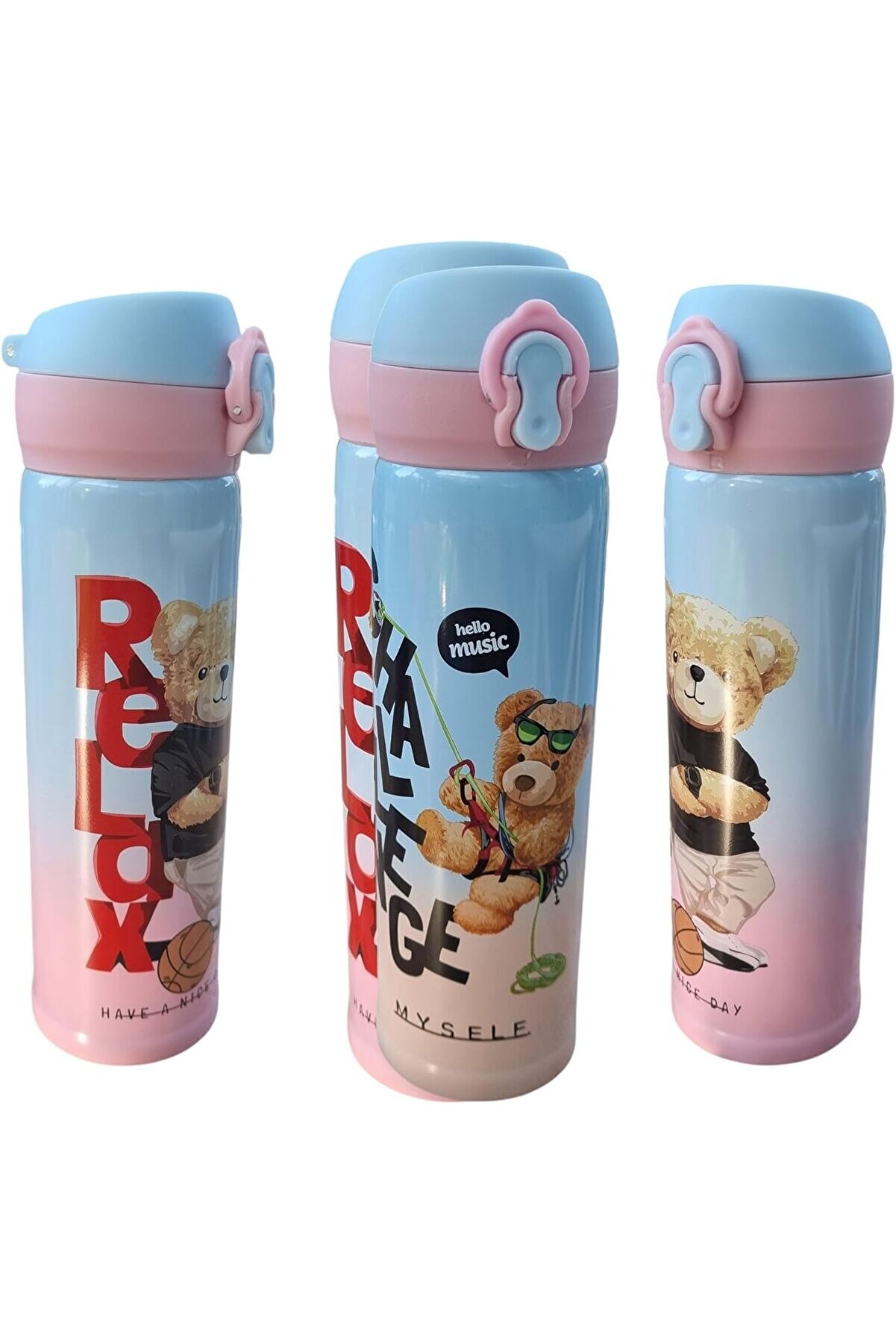 STOREMAX Ayıcık Tasarımlı 500 ml Paslanmaz Çelik Termos – Çocuk ve Gençlere Özel, ve Soğuk İçecekler İçin, Ta