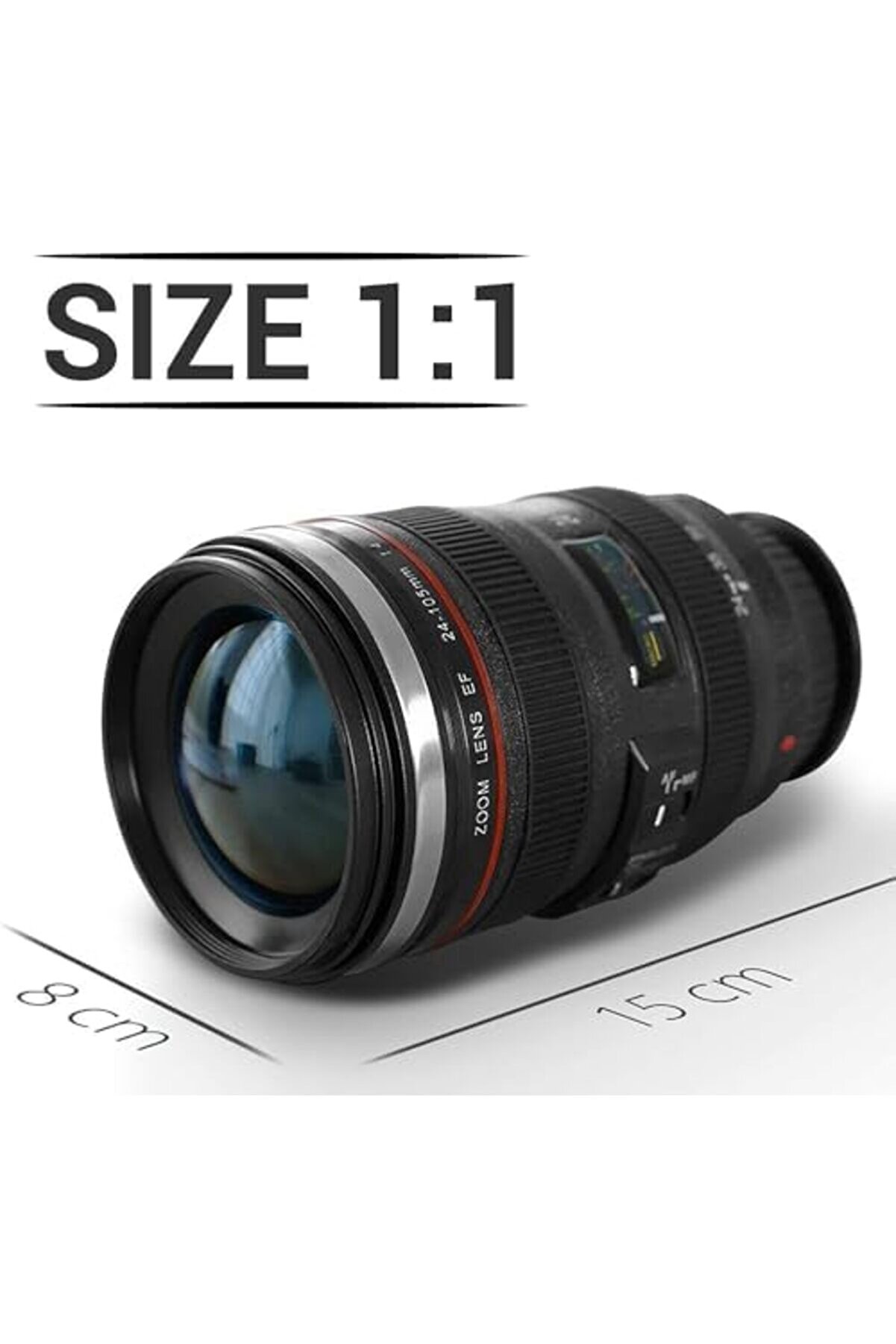 Eli̇zzashop Objekti̇f Kupa Lens Kupa Kahve Ve Çay İçi̇n Termos Kupa Fotoğraf Tutkunları İçi̇n Dekorati̇f