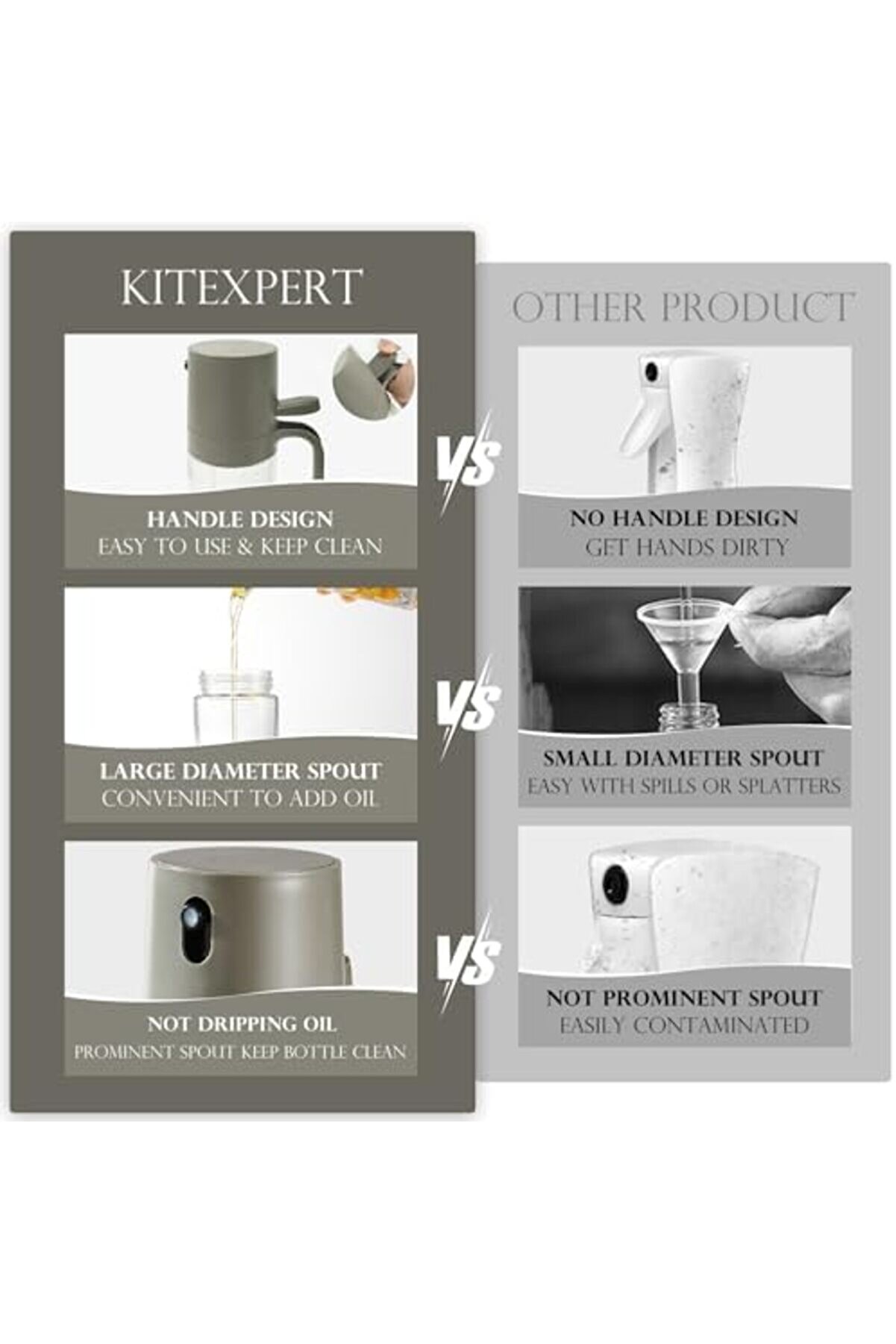 Pi̇şi̇rme İçi̇n Zeyti̇nyağı Püskürtücüsü 2 Li̇ Set - Yemek Pi̇şi̇rmek İçi̇n Çok Yönlü Zeyti̇nyağı Sprey