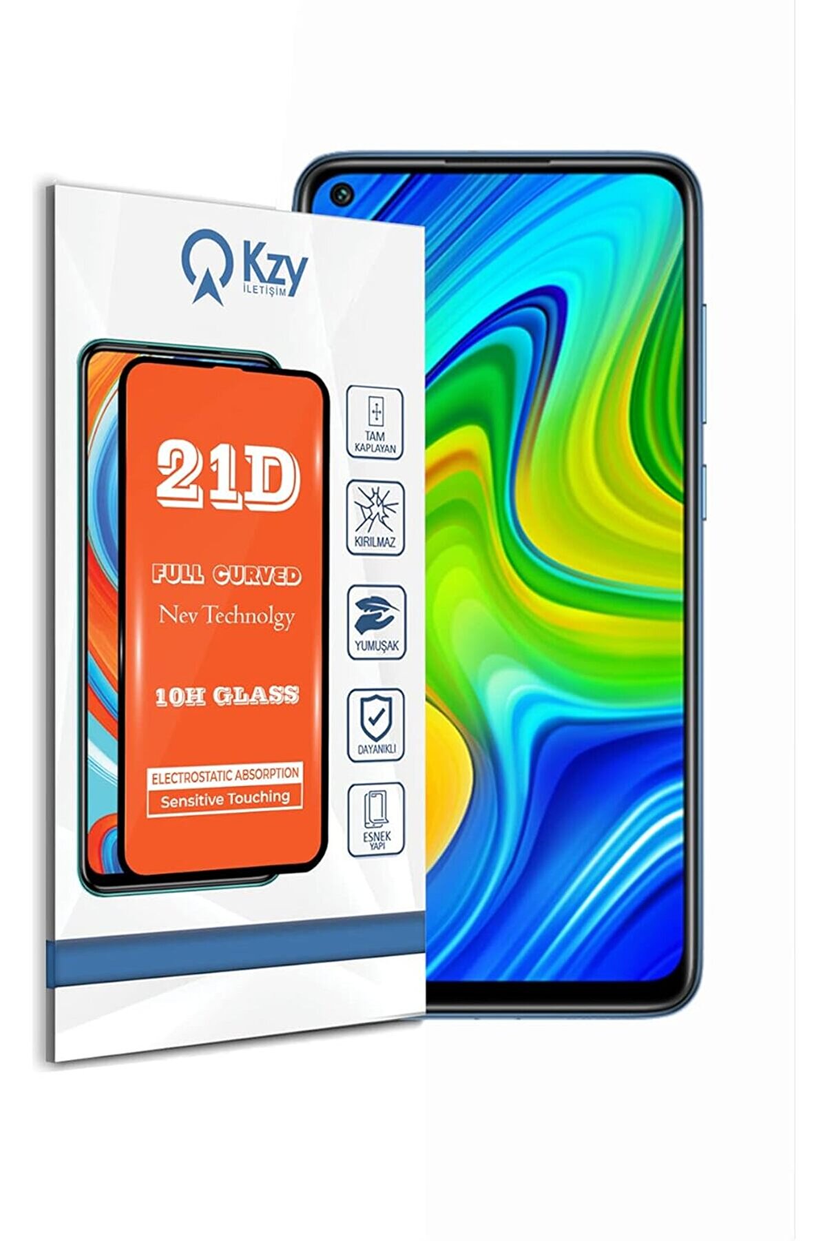 STOREMAX pltnstoreshop İLETİŞİM Xiaomi Redmi Note 9 ile uyumlu Tam Kaplayan 21D Temperli Ekran Koruyucu Cam p