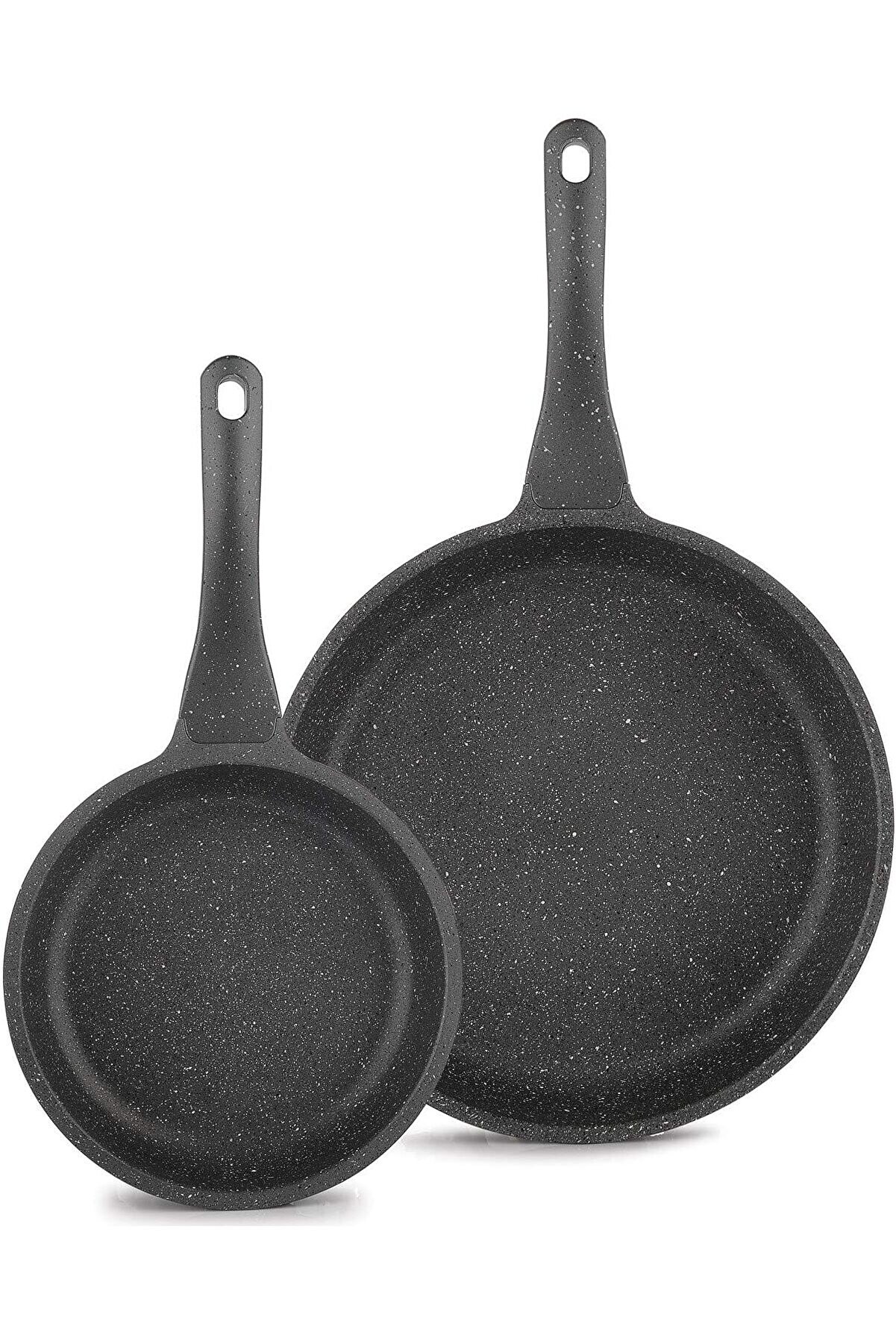 STOREMAX modashine Sıy01 Famos Yanmaz Yapışmaz 2 Parça Granit Döküm Tava Seti Gri modascope 1014773