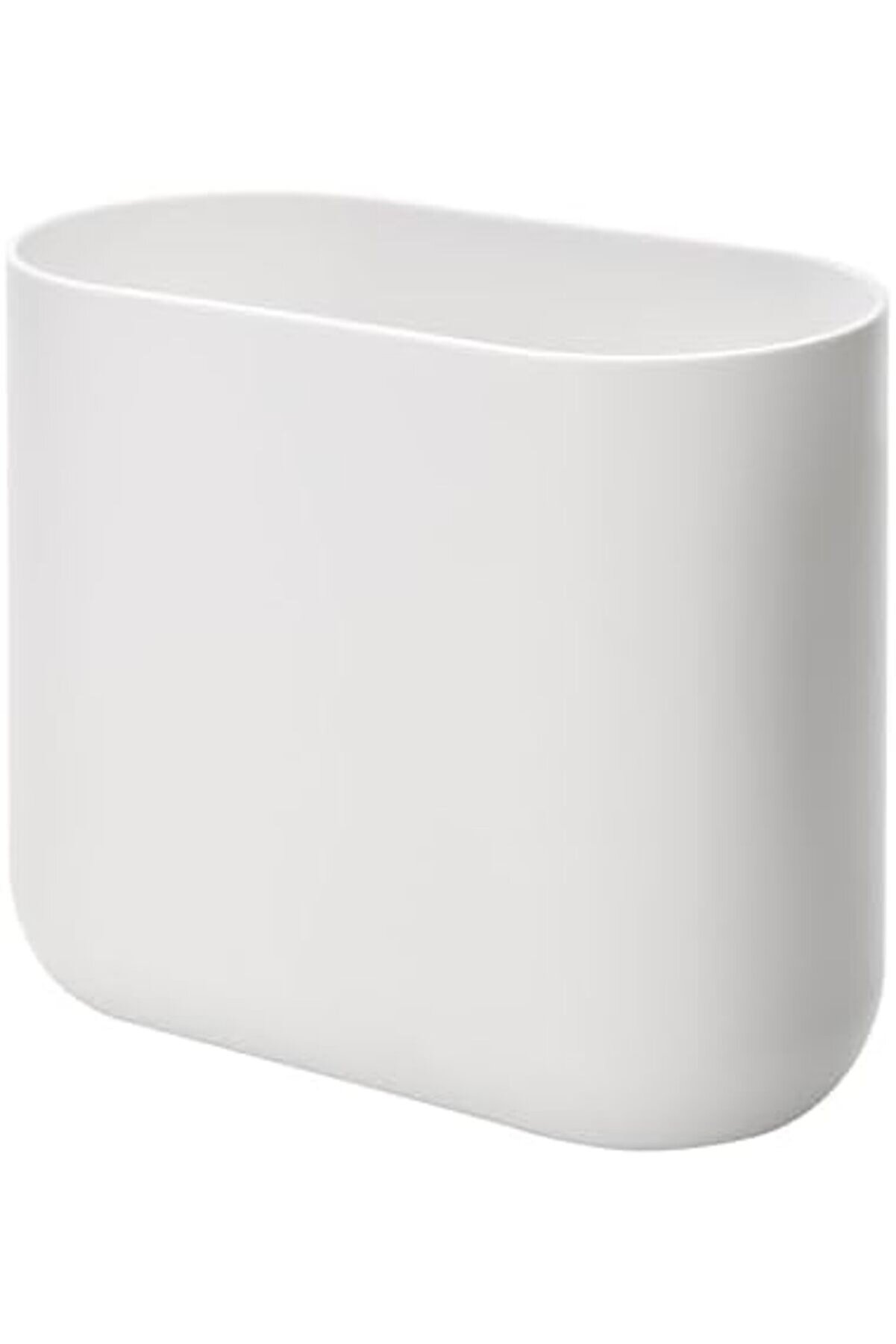 Banyo Veya Mutfak İçi̇n Sade Çöp Kutusu, Açık Tasarımlı Çok Yönlü Kozmeti̇k Kovası, Küçük Oval Plasti̇k