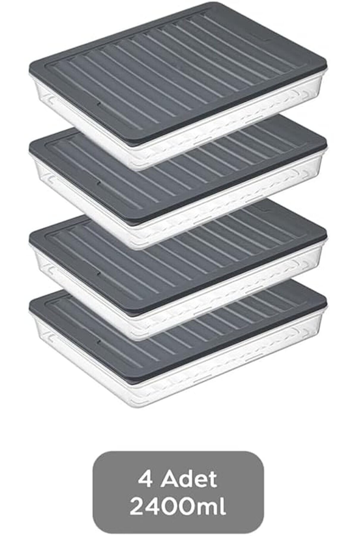 4 Adet Buzdolabı Organi̇zeri̇, Buzdolabı İçi̇n Çok Amaçlı Saklama Kabı, Fresh Box, Şeffaf Ve Ayarlanabi̇