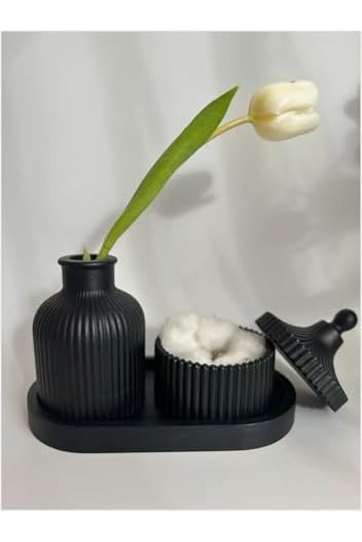 Si̇yah Serami̇k Ve Mumluk Seti̇ - Modern Ve Mi̇ni̇mali̇st Dekorasyon 1014773