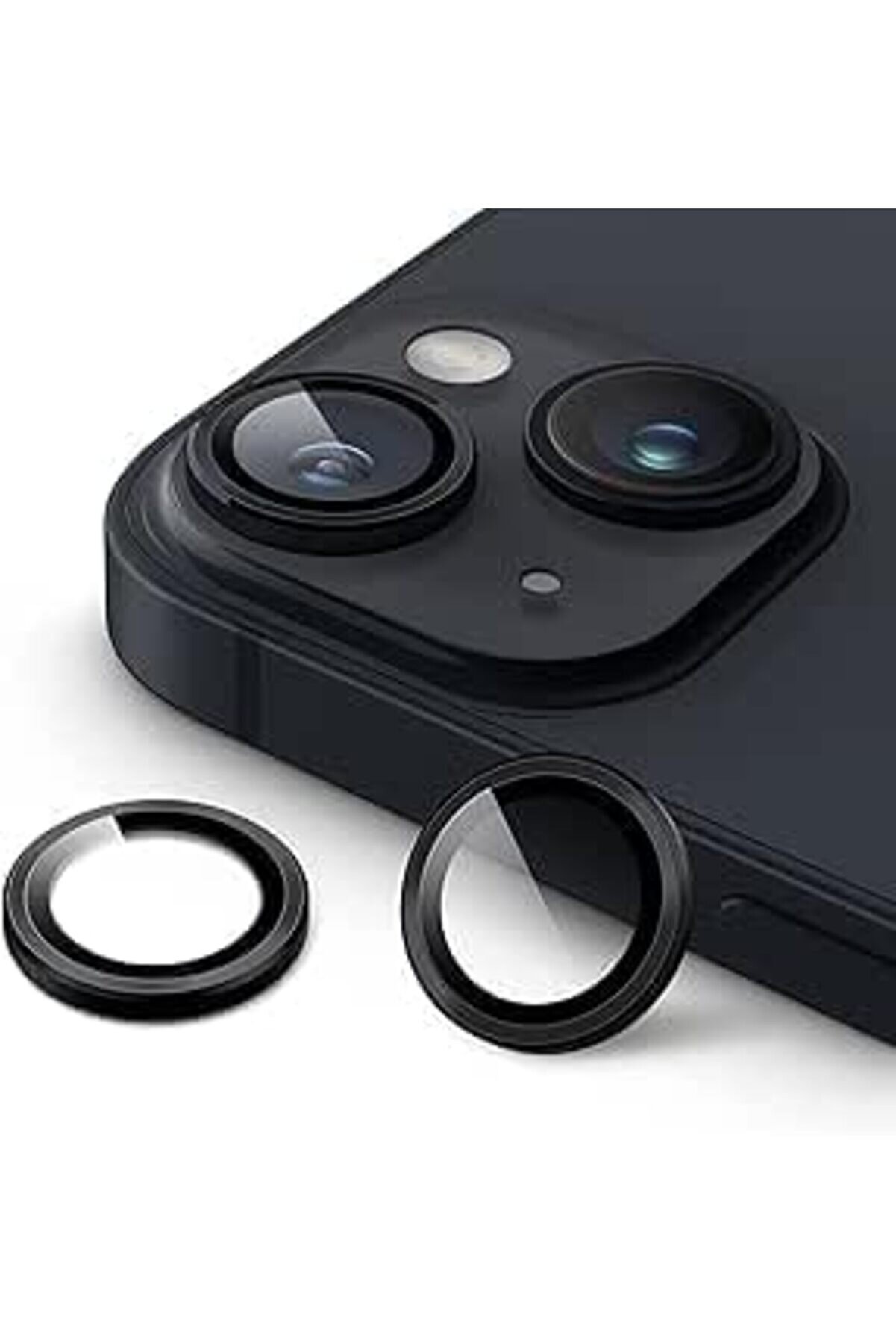 STOREMAX 13 için Kamera İphone Alaşım Çerçeveli Tempered Glass Kamera Lens (SİYAH) 1014773