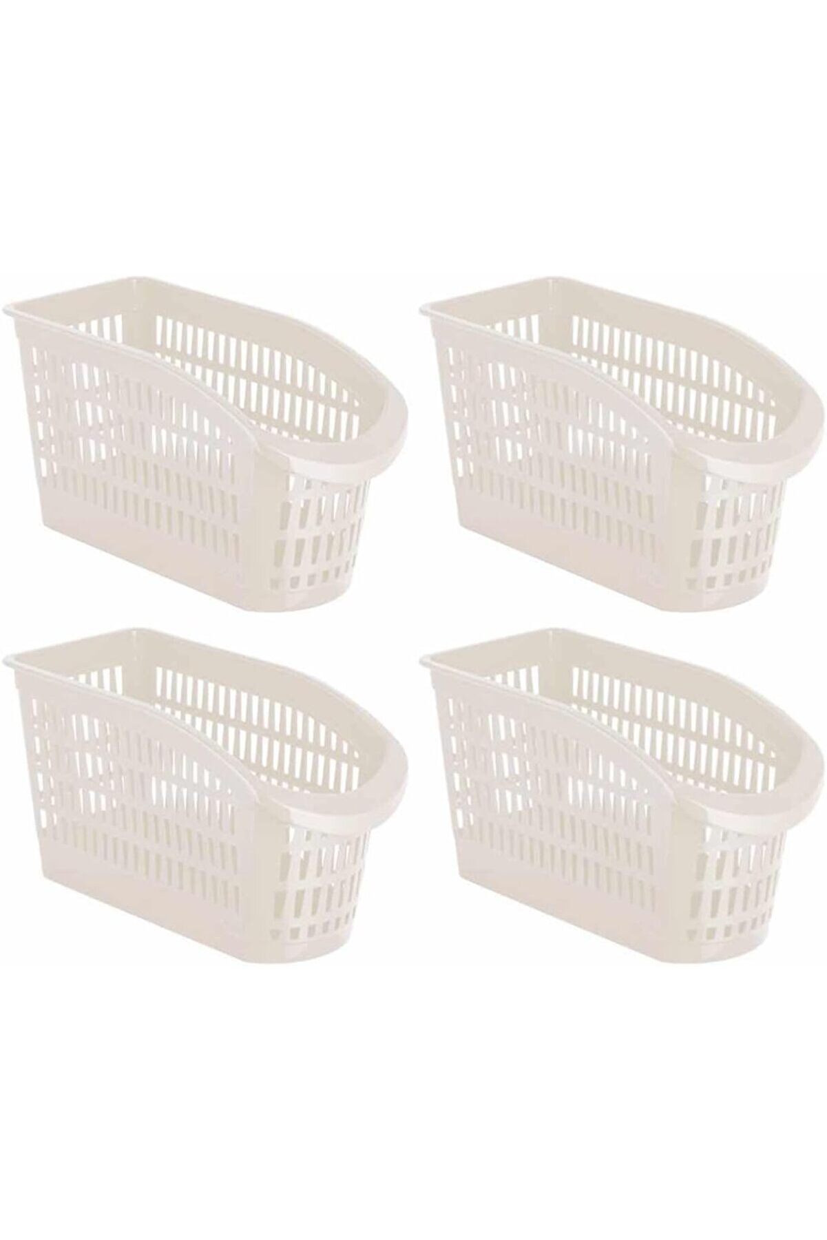 STOREMAX pltnstoreshop Düzenleyici Sebzelik Dar Sepet Seti, Çok Amaçlı Plastik Organizer, 4 Parça, Krem pltns