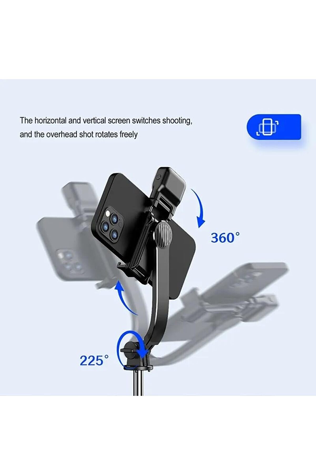 Mrtshoppng C01S Çok Amaçlı Işıklı Selfi̇e Çubuğu Masa Üstü Tri̇pod Kumandalı Selfi̇e Dolgu Işığı Dahi̇l