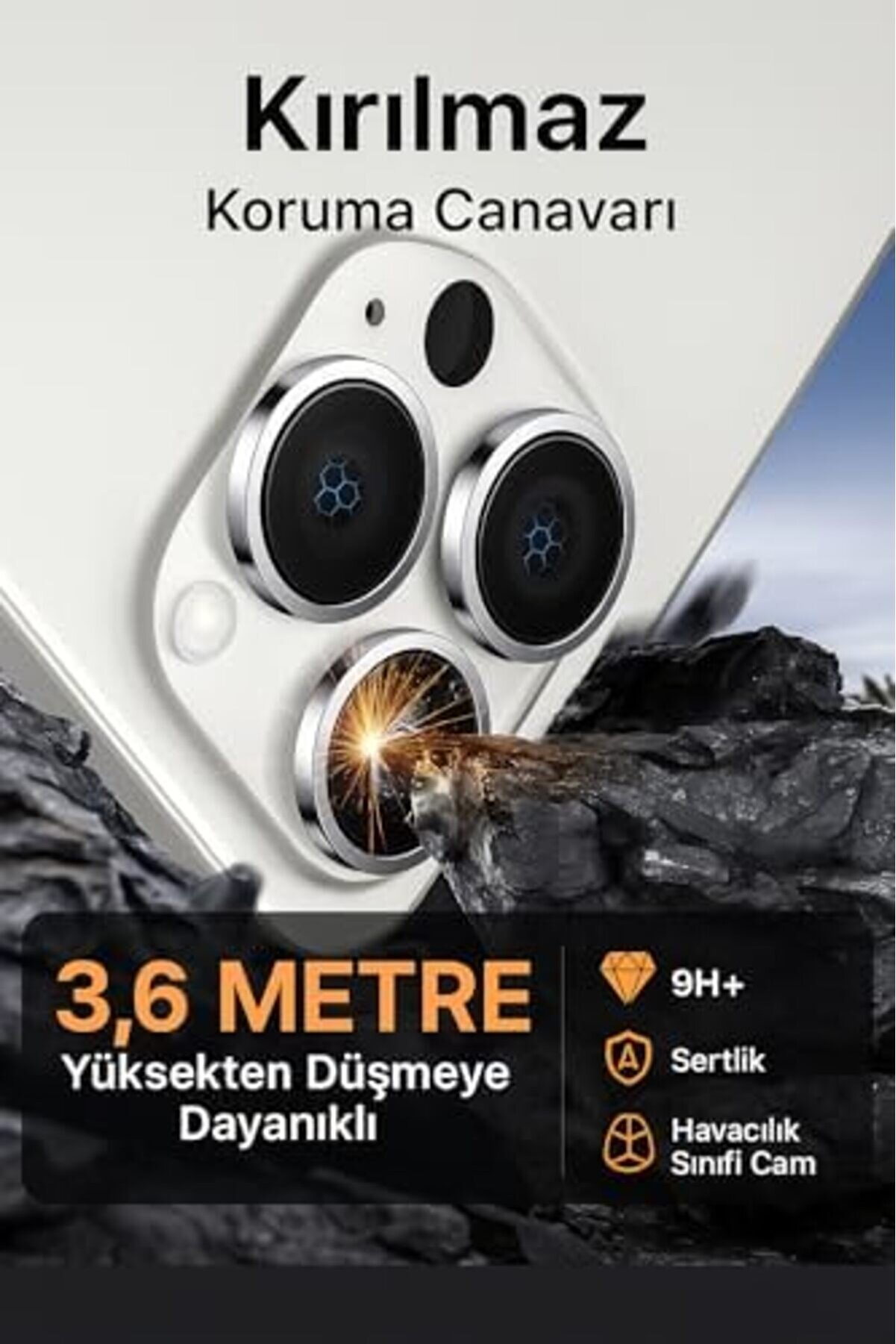 15 Pro / 15 Pro Max / 16 Pro / 16 Pro Max Kamera Lens, Safi̇r Cam, Alaşım Çerçeve, Kurulum, Hd Görünt