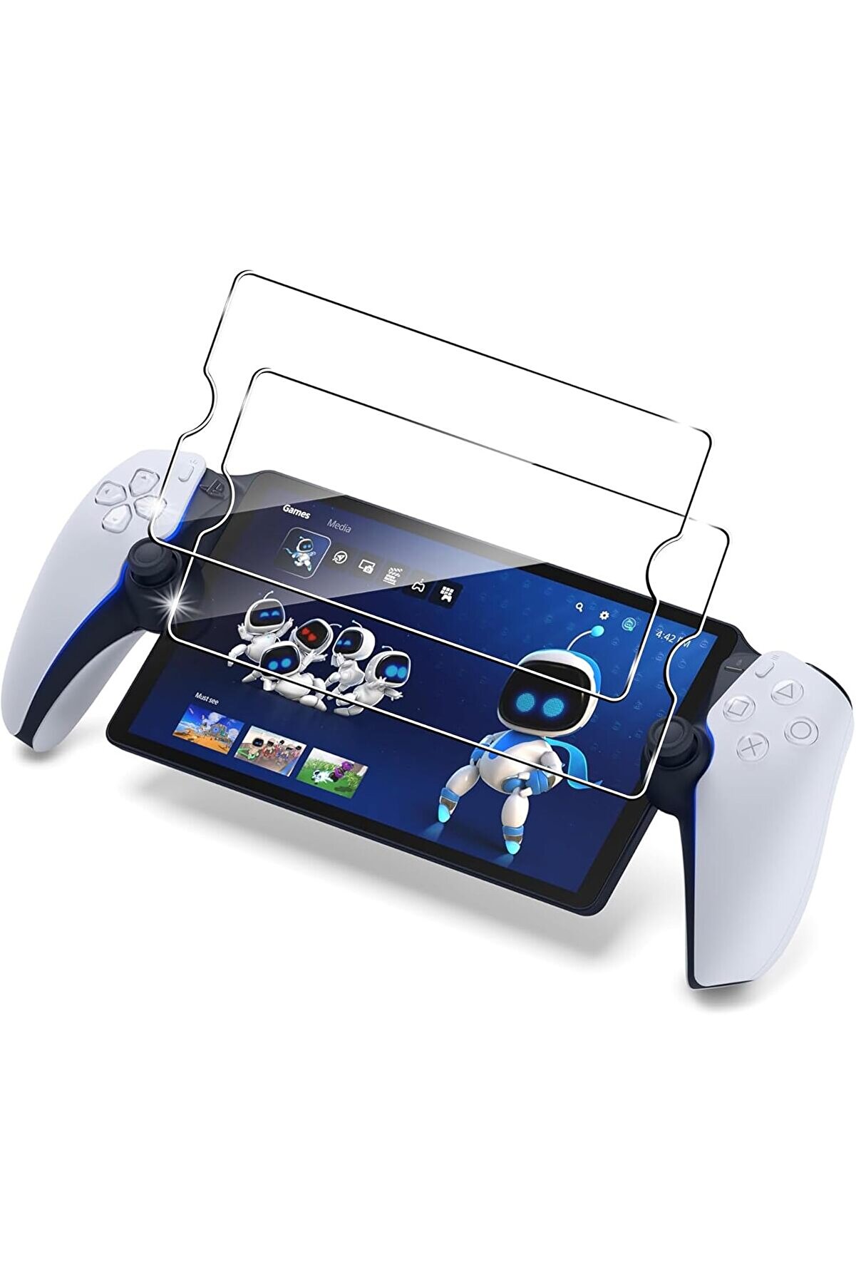 Ps5 Portal İ&ccedil;i̇n Sert Camdan Ekran Folyo, 2 Adet, Sertli̇k Derecesi̇ 9H, &Ccedil;i̇zi̇lmez, Kabarcıksız, Parmak