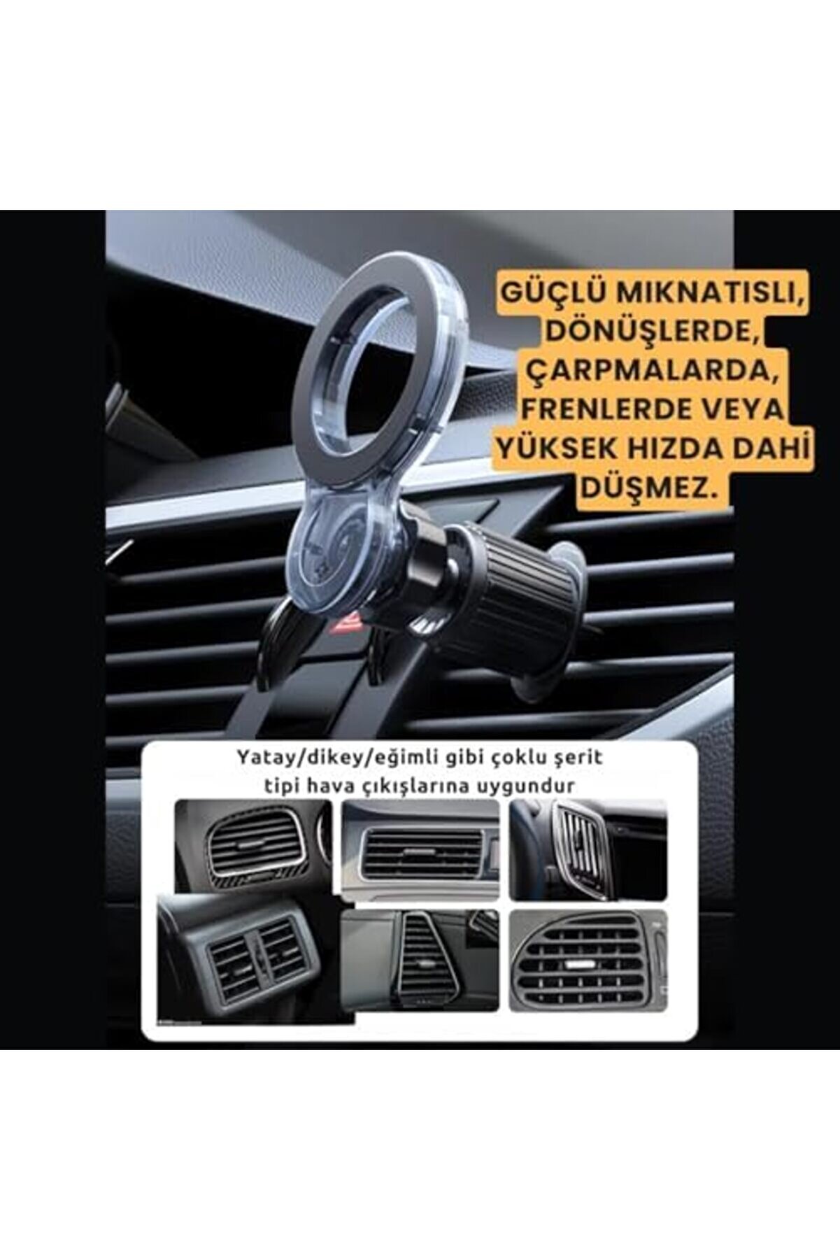 Pro Süper Manyeti̇k Araç İçi̇ Telefon Tutucu, Havalandırma Sıkıştırmalı Stabi̇l Telefon Tutucu 1014773