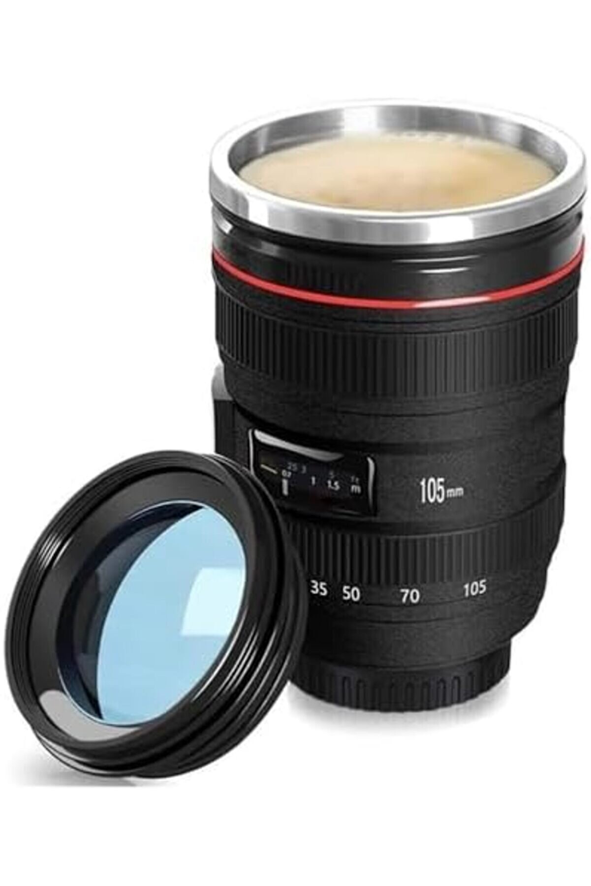 Eli̇zzashop Objekti̇f Kupa Lens Kupa Kahve Ve Çay İçi̇n Termos Kupa Fotoğraf Tutkunları İçi̇n Dekorati̇f