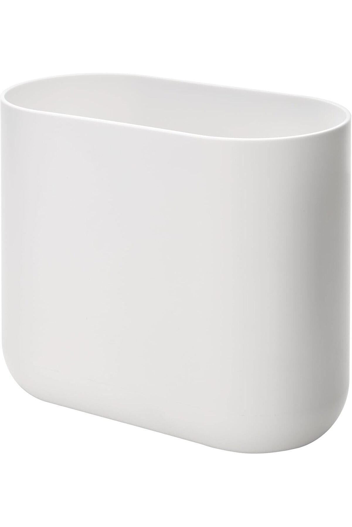 STOREMAX banyo veya mutfak için sade çöp kutusu, açık tasarımlı çok yönlü kozmetik kovası, küçük oval plastik