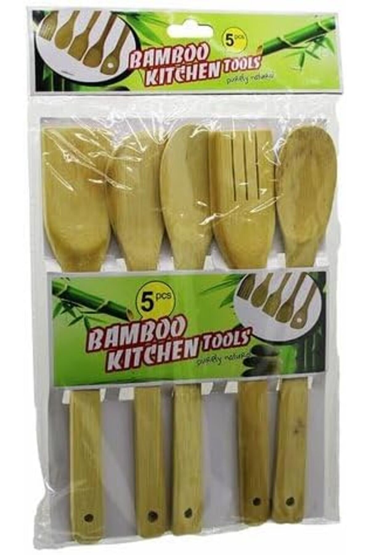 STOREMAX modashine 5'li Büyük Boy Bambu Kaşık Spatula Mutfak Tahta Kaşık Seti 30cm modascope 1014773