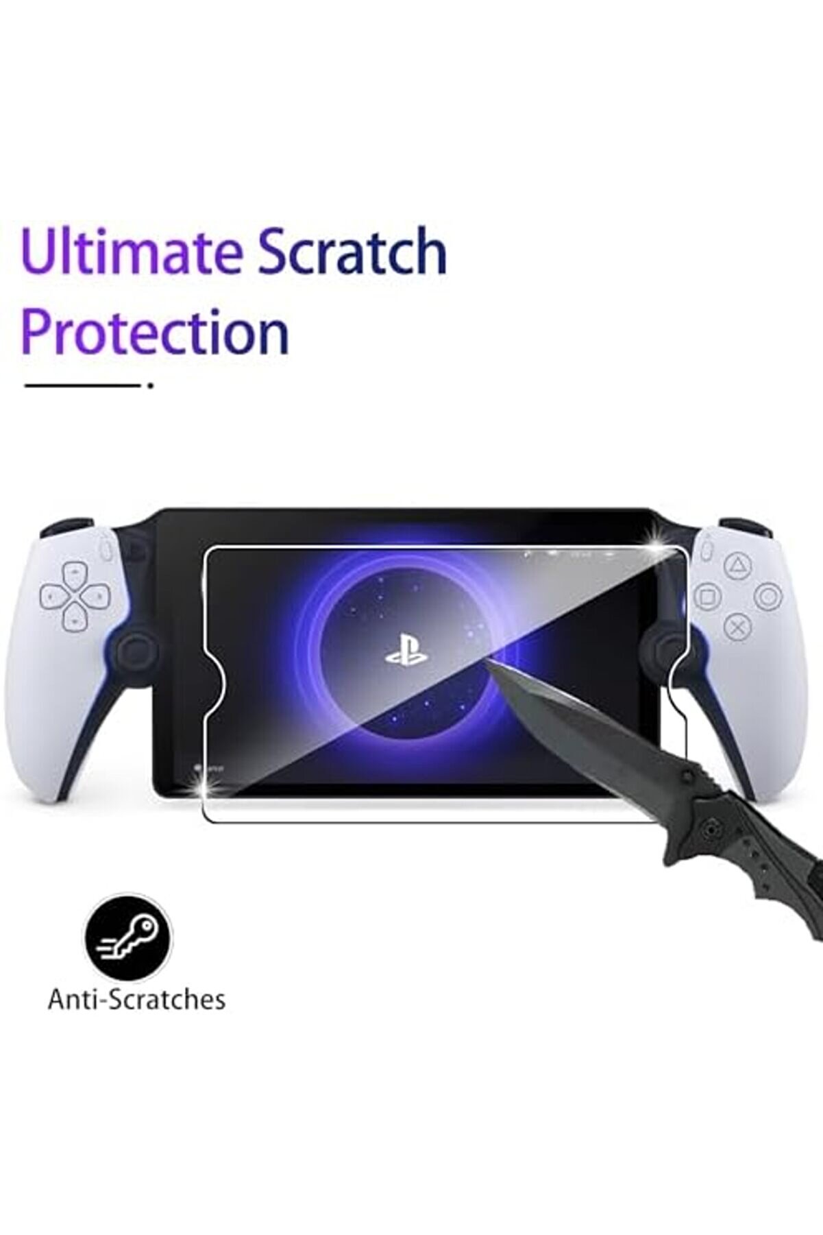 Ps5 Portal İ&ccedil;i̇n Sert Camdan Ekran Folyo, 2 Adet, Sertli̇k Derecesi̇ 9H, &Ccedil;i̇zi̇lmez, Kabarcıksız, Parmak