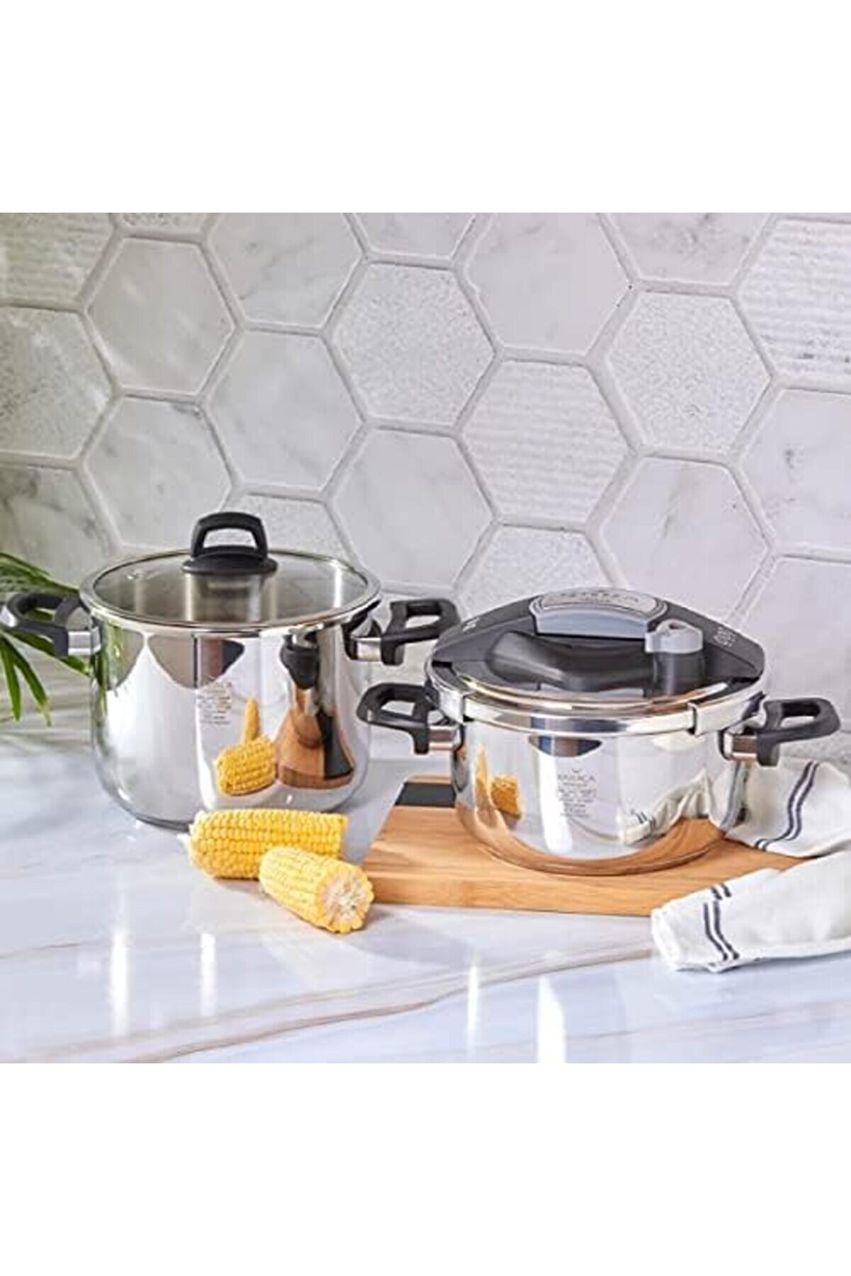 Modashi̇ne Perfect Gray 4-6 L D&uuml;d&uuml;kl&uuml; Tencere Seti̇, Paslanmaz &Ccedil;eli̇k Modascope 1014773