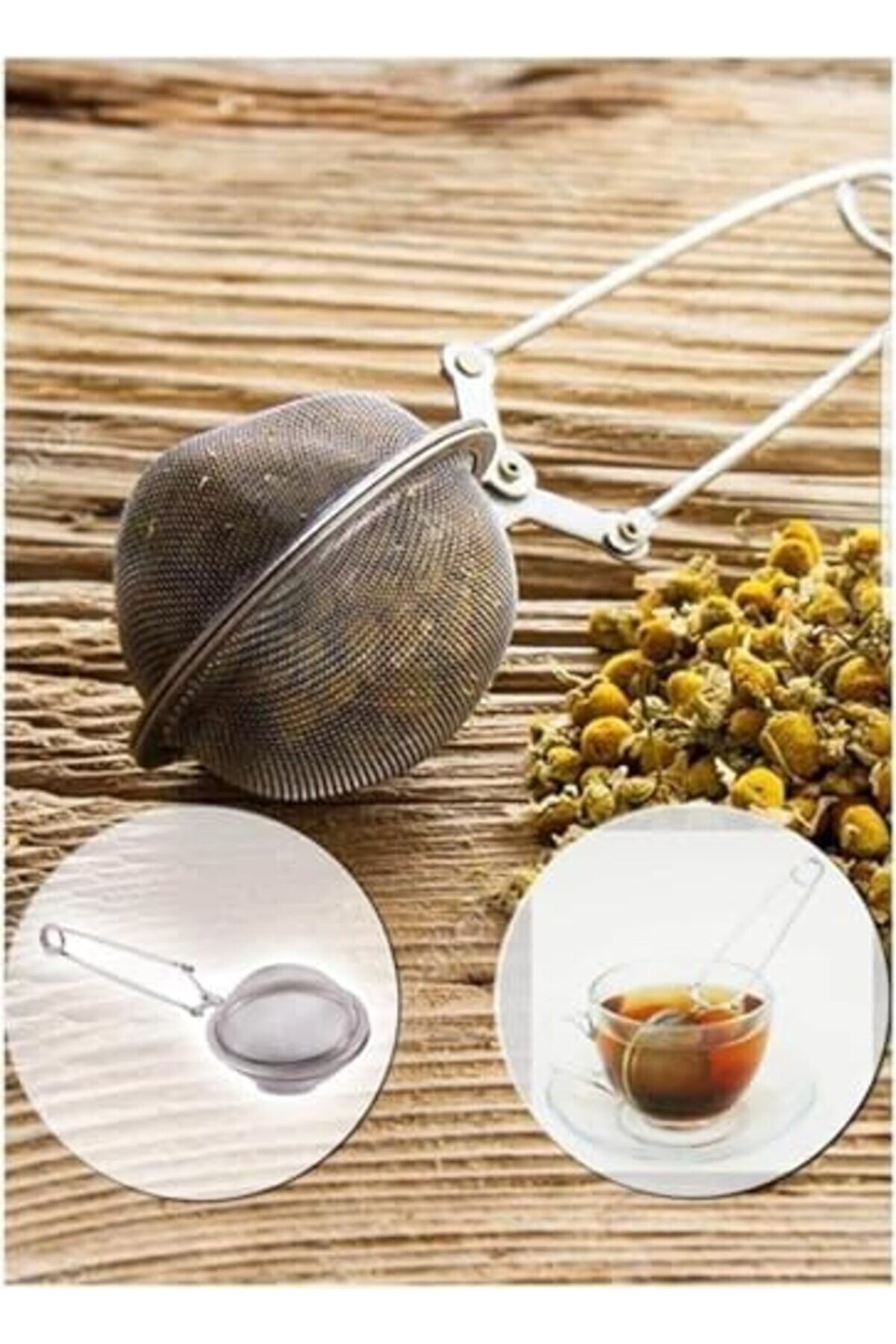 Modashi̇ne Bi̇tki̇ Çayı Demleme Süzgeci̇ Saplı Maşalı Çay Fi̇ltresi̇ Modascope 1014773