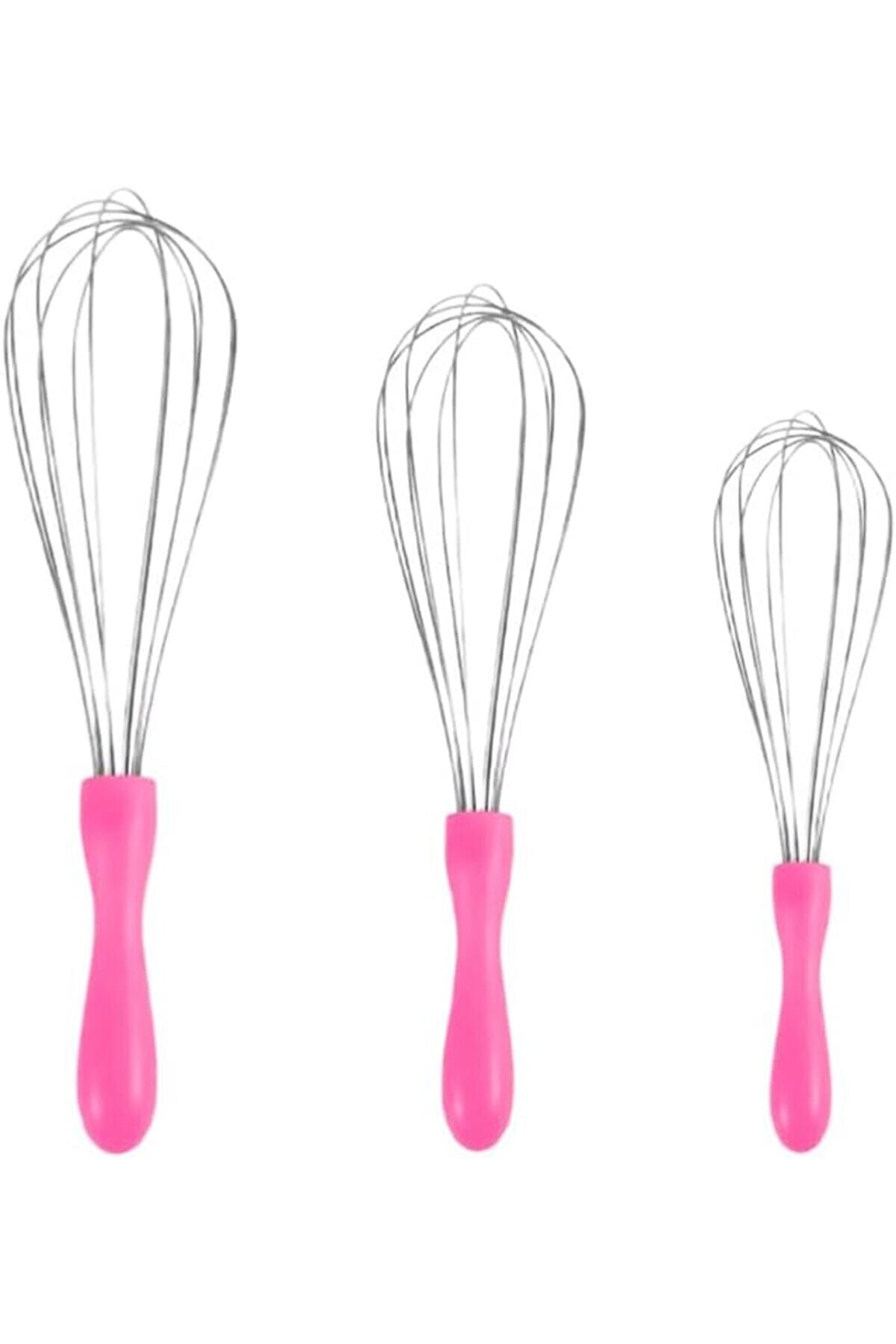 STOREMAX modashine Paslanmaz Çelik Plastik Saplı El Çırpıcısı ( ) (1, Pembe, 3'lü Set) modascope 1014773