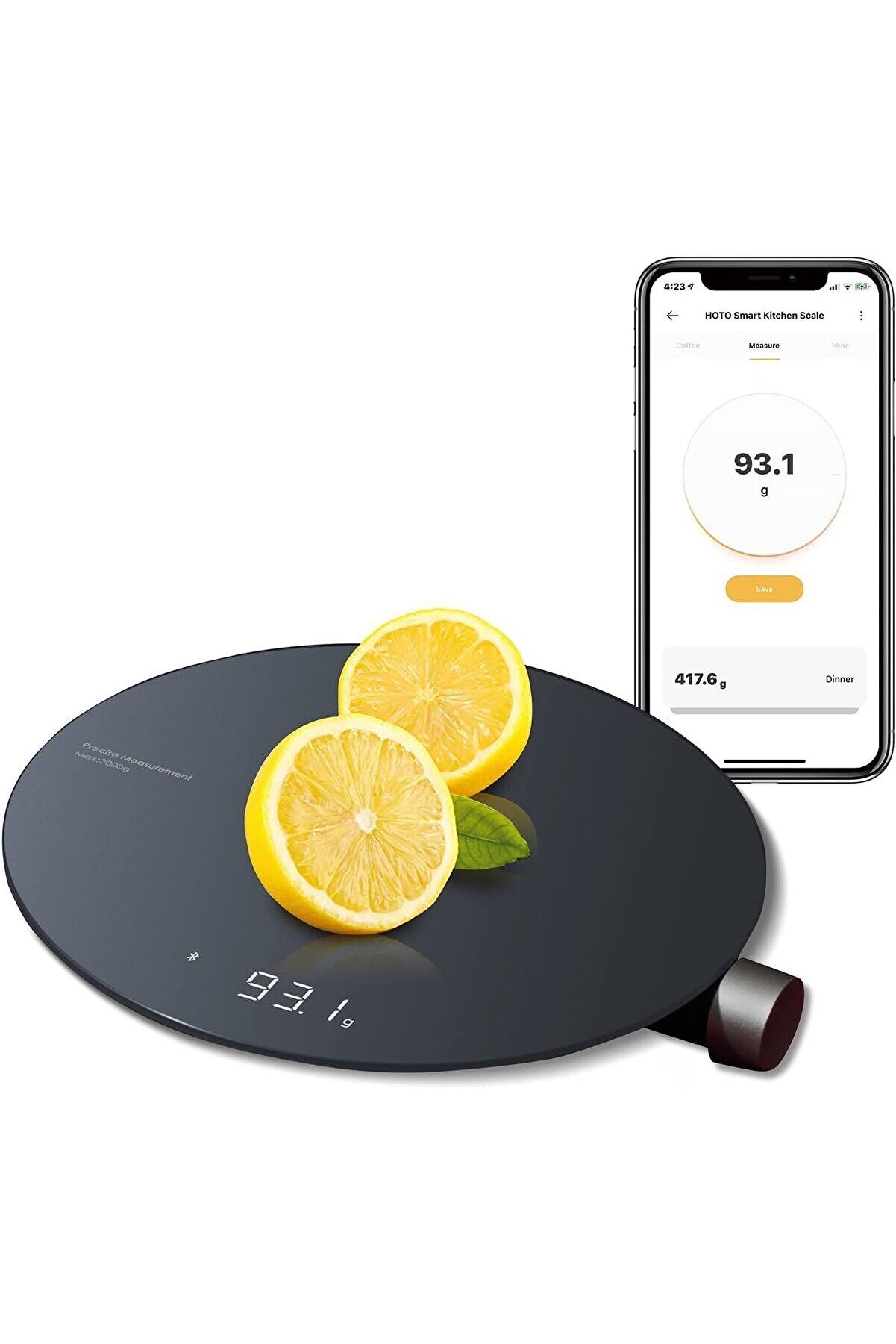 STOREMAX modashine Akıllı Gıda Tartısı, Mutfak Tartısı, Ağırlık Gramları ve Oz, Kahve Tartısı, 0,1 g Yüksek H