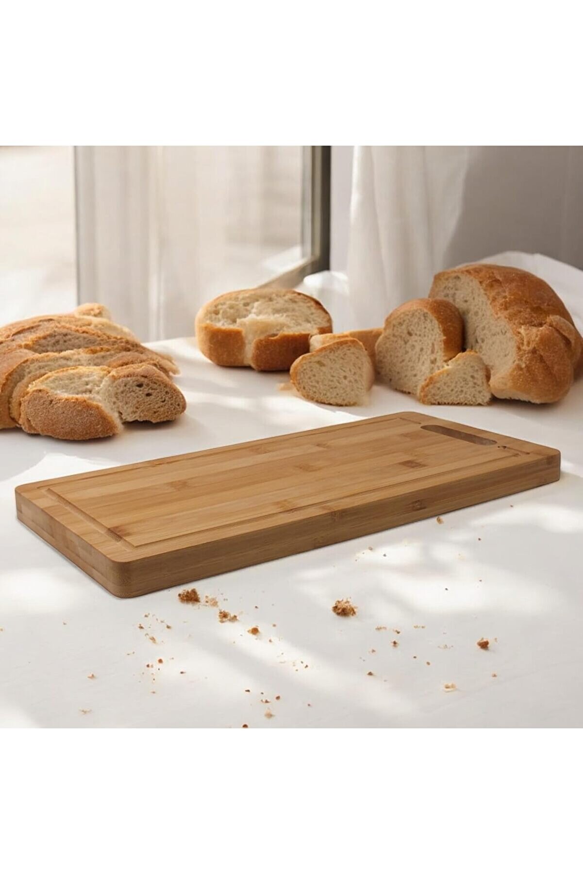 STOREMAX mrtshoppng Kalın Bambu Kesme Tahtası - Büyük Boy Yıkanabilir Doğrama Tahtası (DÜZ-37