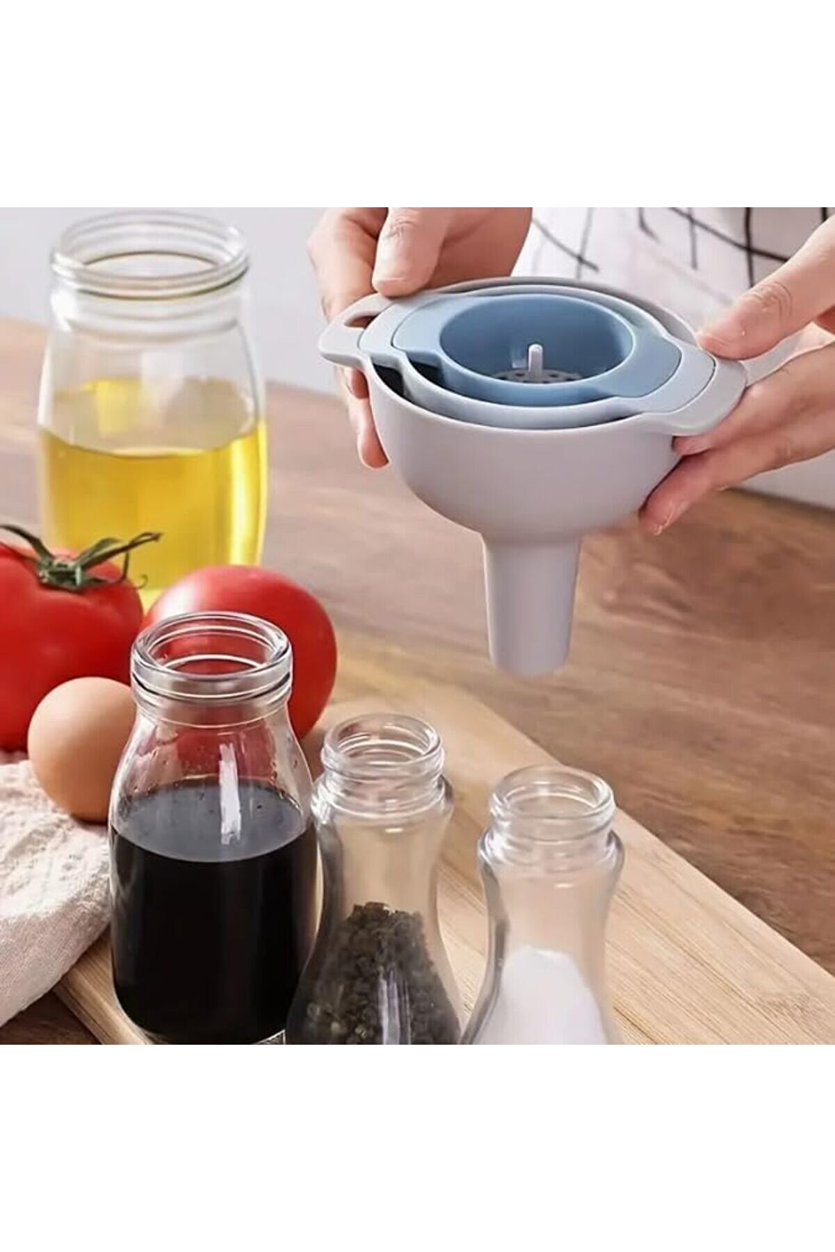 4 Parça Süzgeçli̇ Sıvı Aktarma Aparatı Sıvı Yağ Baharat Bakli̇yat Doldurma Aktarma 1175713