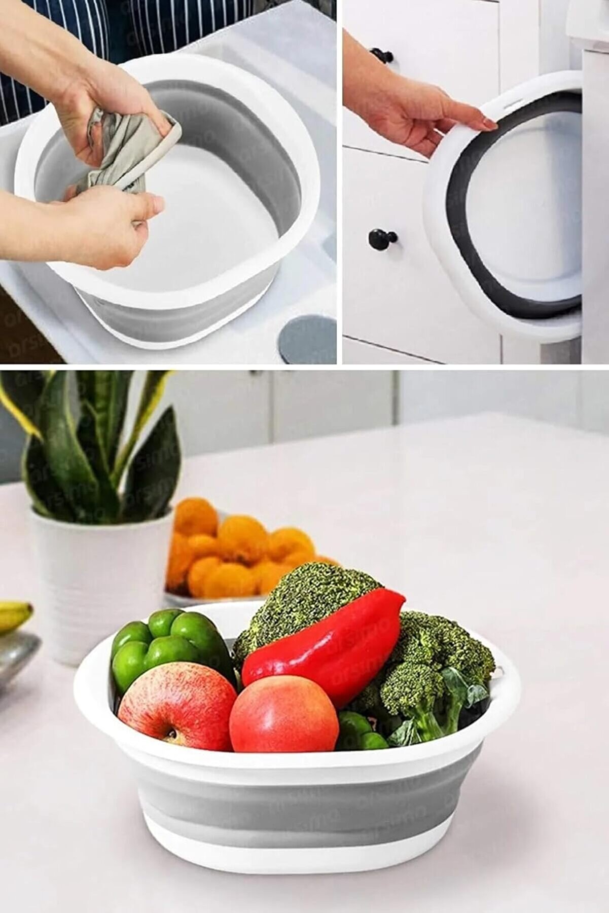 STOREMAX elizzashop Akordiyonlu Katlanabilir Badya Leğen 5 Litre - Katlanabilir Yer Kaplamayan Badya ve Leğen