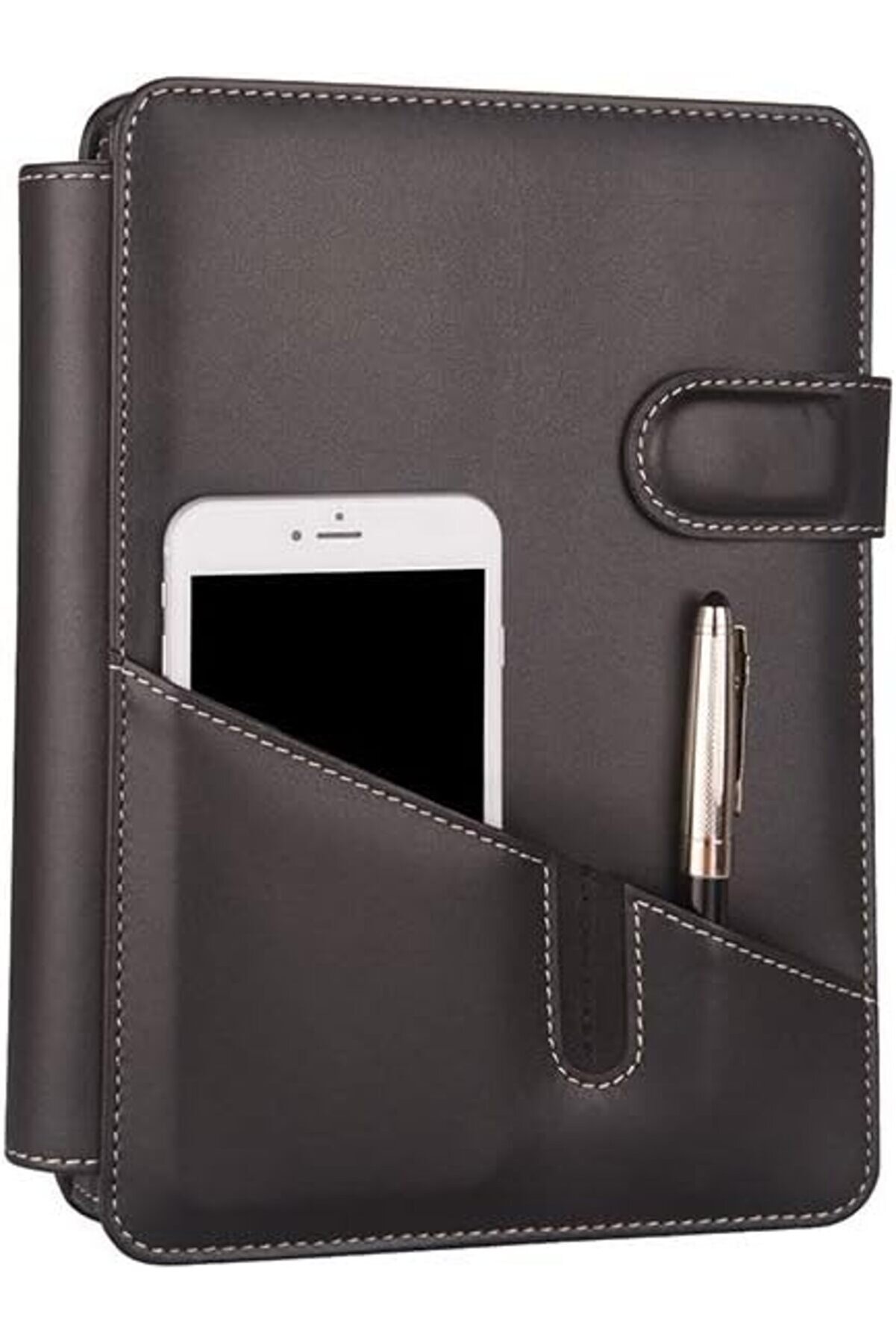 STOREMAX mrtshoppng 5281 Ajanda Tarihsiz Çizgili 17x24 Ajanda Defter 160 Yaprak Ivory Kağıt Deri Telefon Kılı