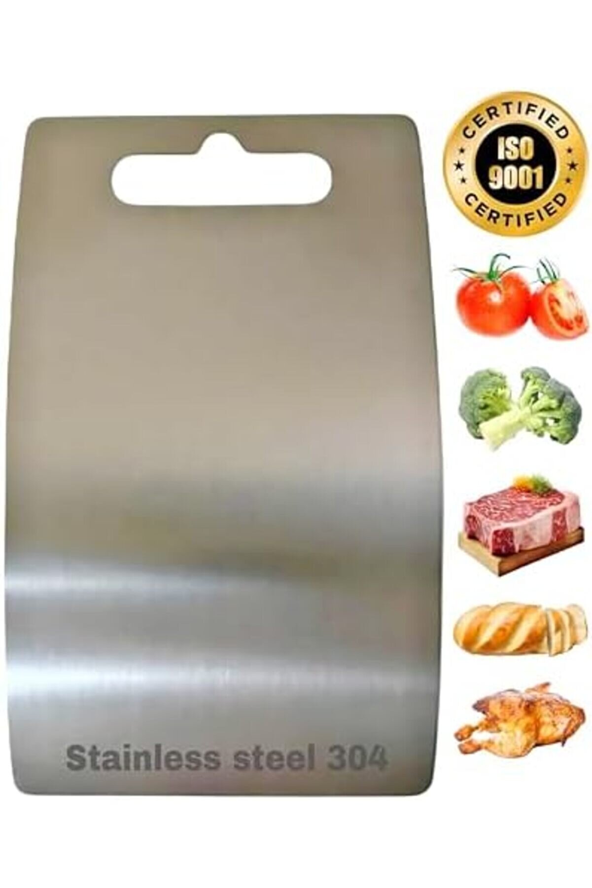 Oval Kesi̇m Paslanmaz Çeli̇k Kesme Tahtası Mutfak Pi̇kni̇k İçi̇n 304 Kali̇te Küf
