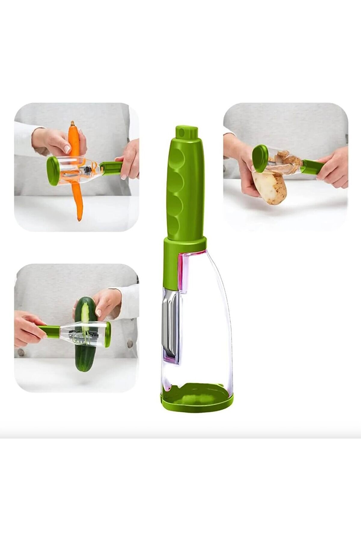 STOREMAX modashine Hazneli Spiral Meyve Sebze Soyacağı, Kullanım, Ergonomik Sap, Paslanmaz Çelik Bıçak modasc