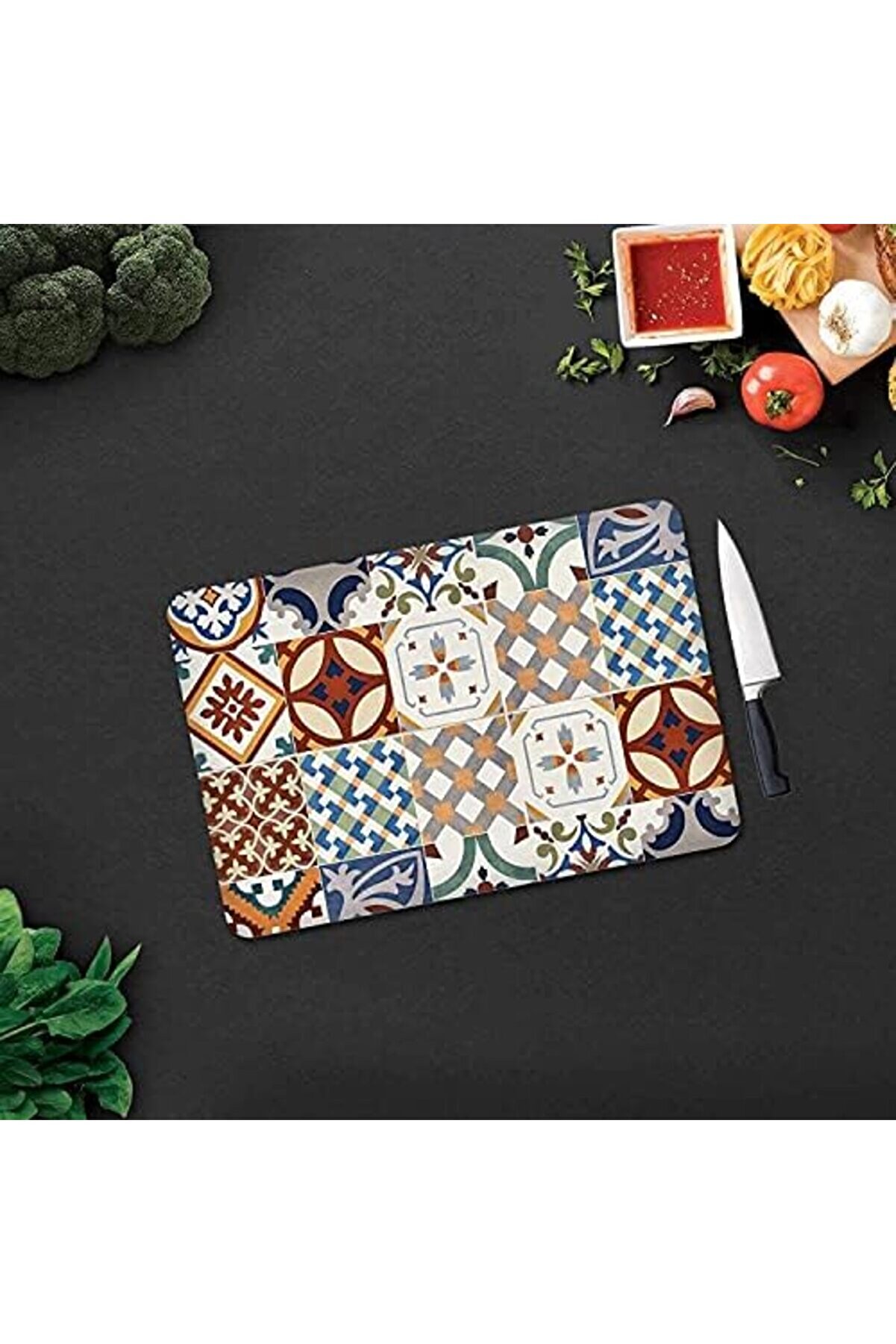 Modashi̇ne Çi̇ni̇ Desen | Cam Kesme Tahtası (30Cm X 40Cm) Modascope 1014773