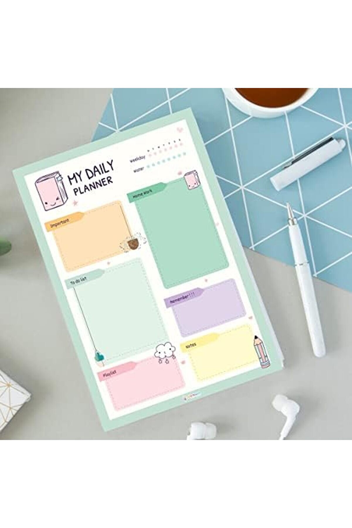 Haftalık, G&uuml;nl&uuml;k Planlayıcı Set - 50 Sayfa Tari̇hsi̇z Masa&uuml;st&uuml; - Gen&ccedil;ler, Kızlar, Yeti̇şki̇nl