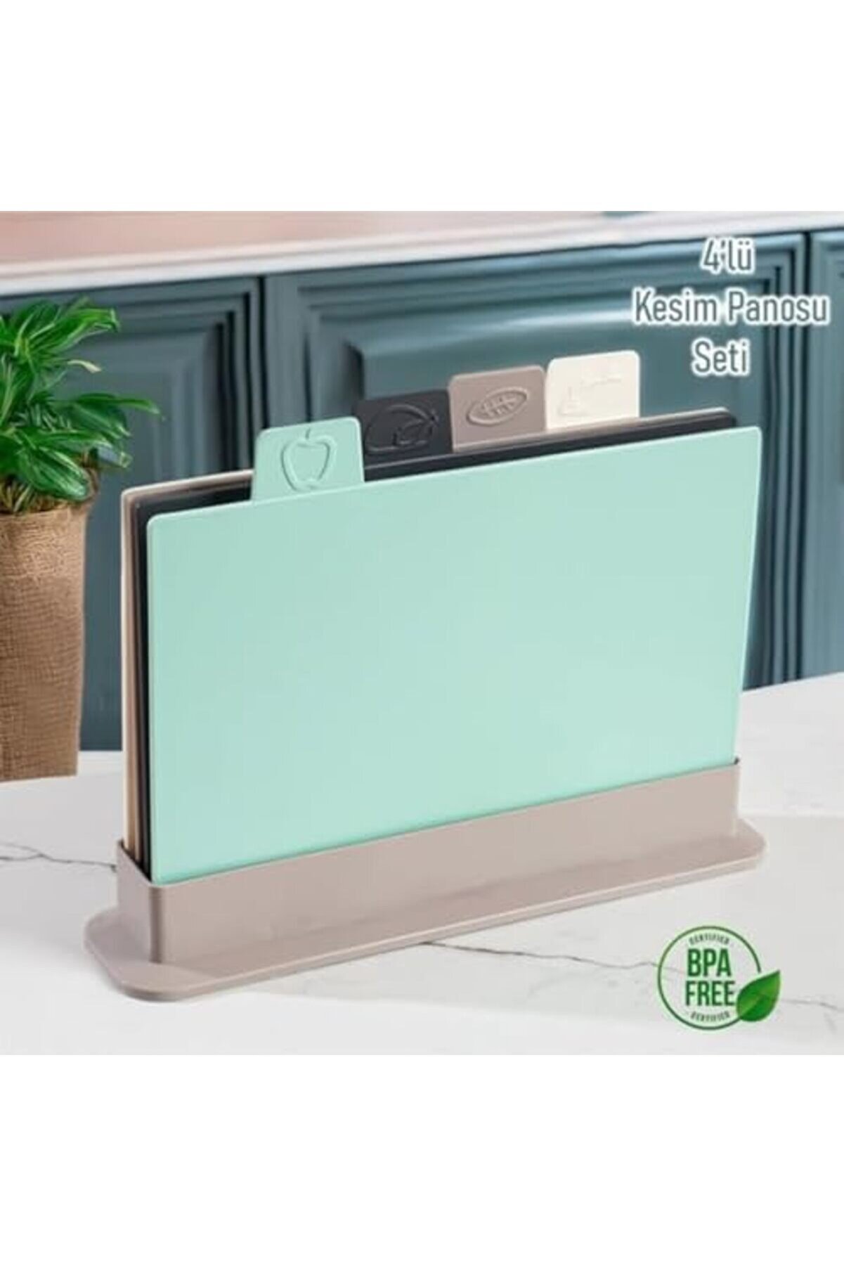 Modashi̇ne Cappucci̇no Asi̇a 4’Lü Profesyonel Şef Kesme Tahtası Seti̇ – Sebze, Et, Balık Ve Ekmek İçi̇n H