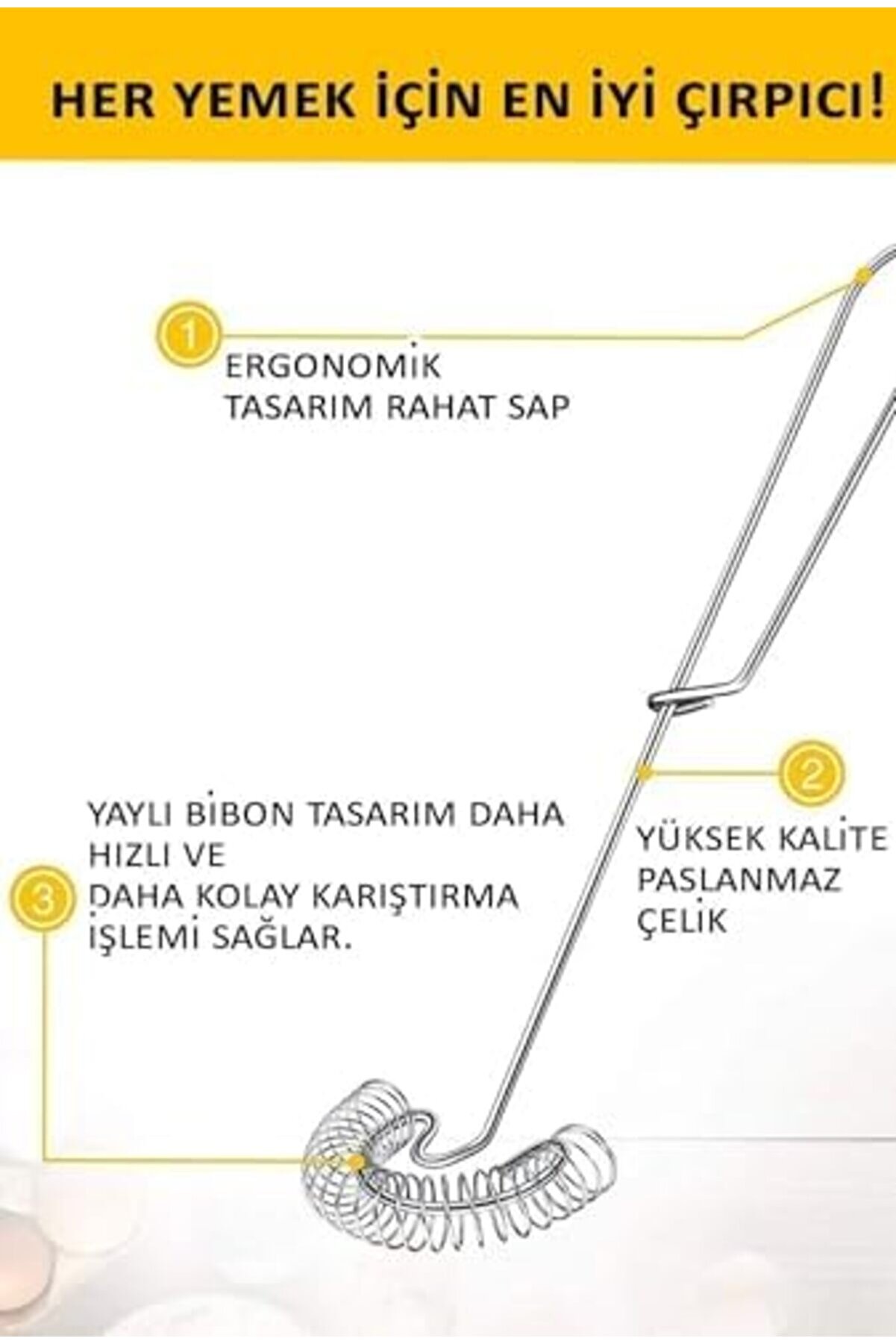 Pltnstoreshop Yaylı Yumurta Çırpıcı Metal Mi̇kser Krem Ve Sos Karıştırıcı Prati̇k Mutfak Aparatı Pltns