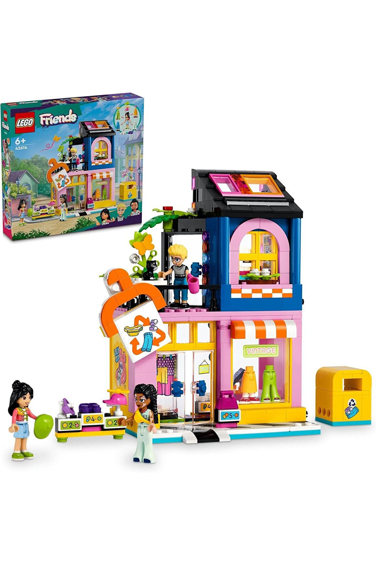 STOREMAX Friends Vintage Giyim Mağazası 42614-6 Yaş ve Üzeri Çocuklar için Olly, Liann ve Jordin Minifigürü İ