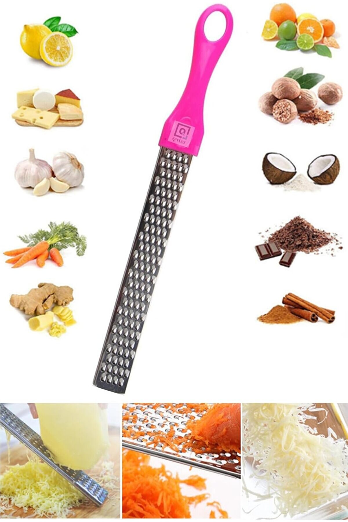 STOREMAX modashine Qnykitchen Pratik Uzun Renkli Saplı Peynir Rendeleme (1adet) modascope 1014773