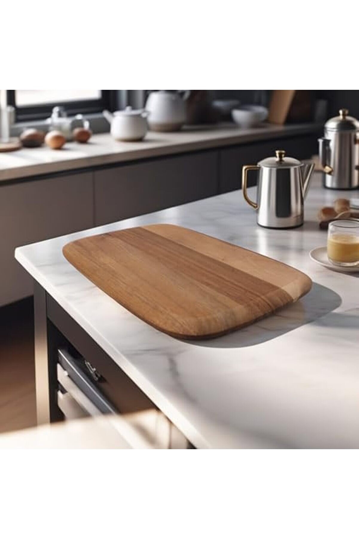 Modashi̇ne Akasya Kesme Tahtası Anti̇bakteri̇el Yıkanabi̇li̇r Doğrama Tahtası Di̇kdörtgen 30X20Cm | Anti̇ba