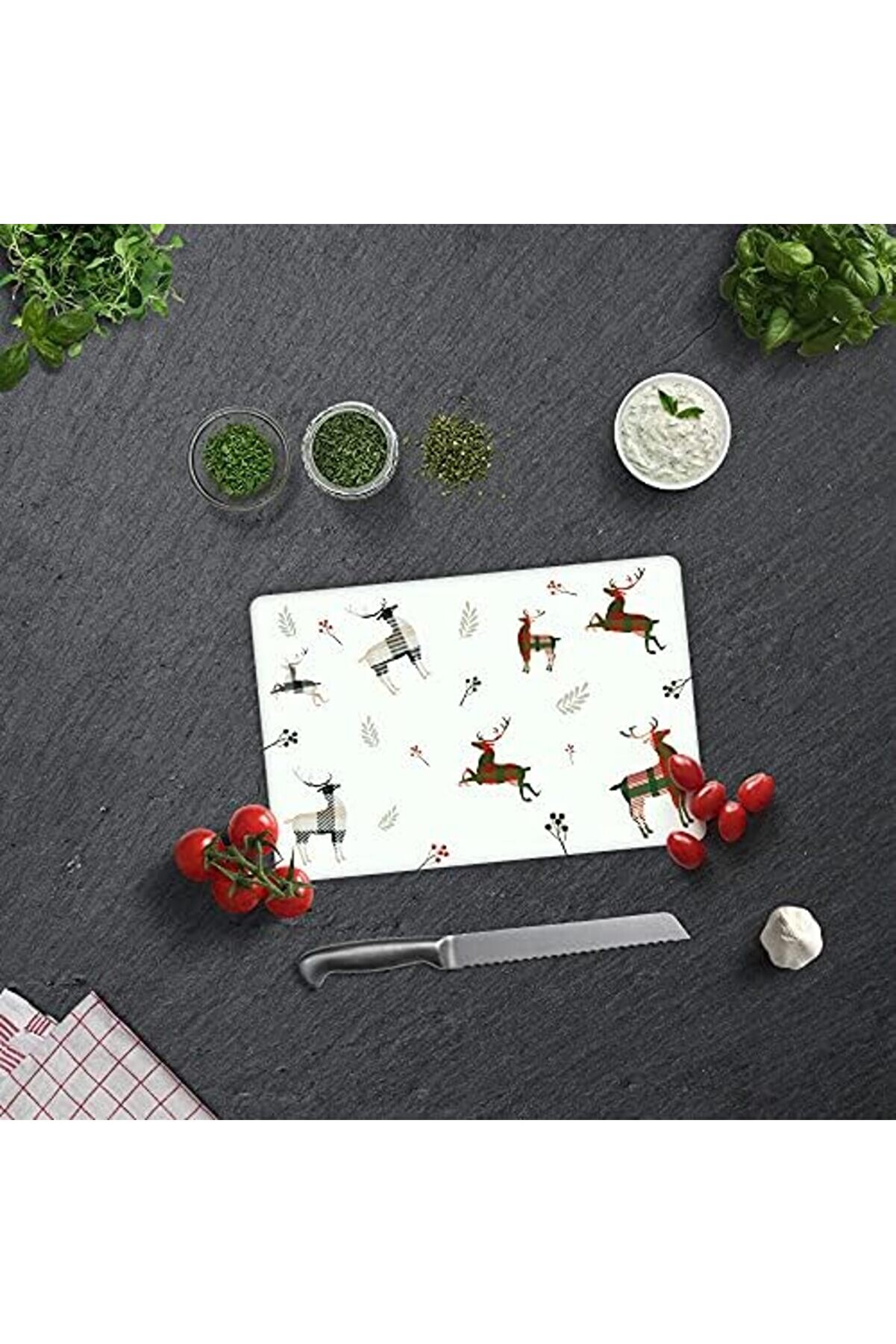 Modashi̇ne Cam Kesme Tahtası - Cam Kesme Tablası | Deer (20Cm X 30Cm) Modascope 1014773