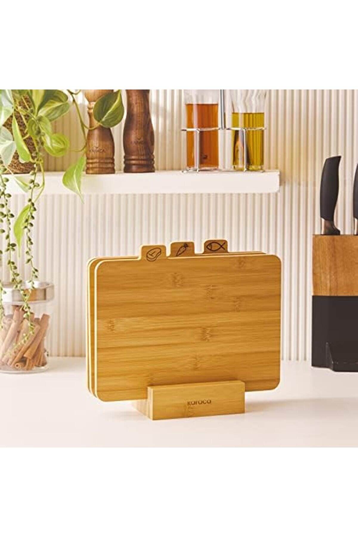 Modashi̇ne Tri̇ple 4 Parça Ayaklı Kesme Tahtası Seti̇ Modascope 1014773