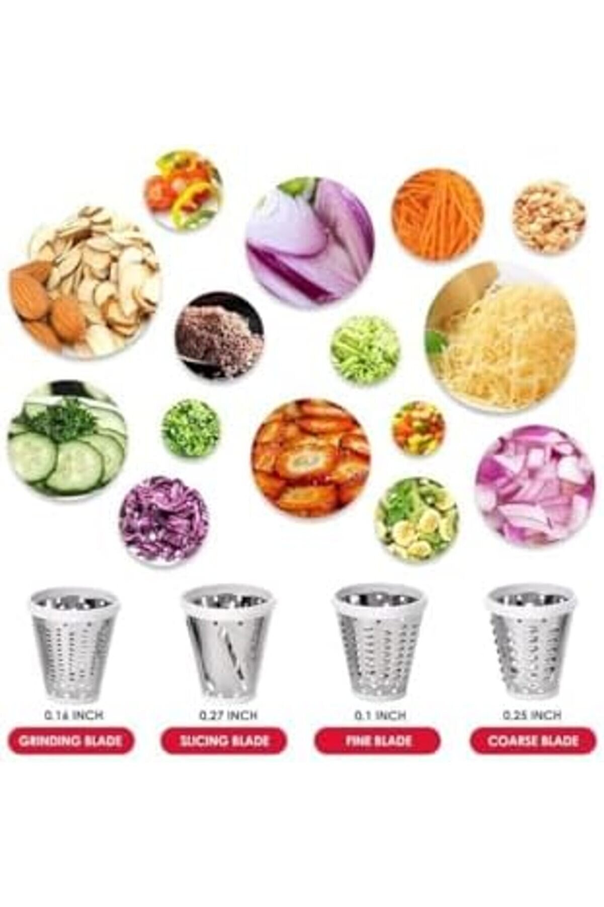 Modashi̇ne 5 Başlıklı Elektri̇kli̇ Çok Fonksi̇yonlu Sebze Ve Meyve Doğrayıcı Rende - Rondo -Gri̇ Modascop