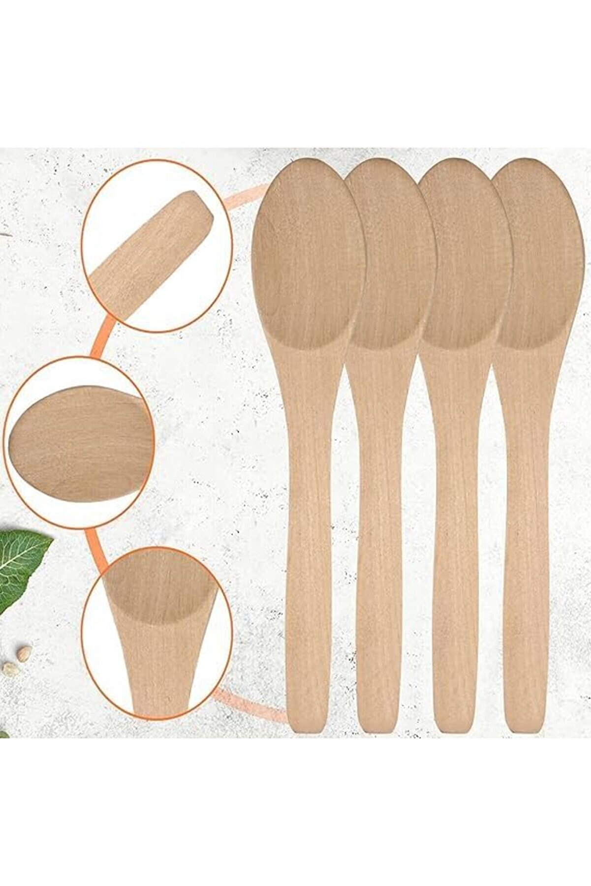 Hi̇gh-Tech 6 Adet Küçük Tahta Kaşık, Pi̇şi̇rme Baharat Kaşıklar, Mi̇ni̇ Tadım Kaşıkları Tuz, Bal, Kahve,