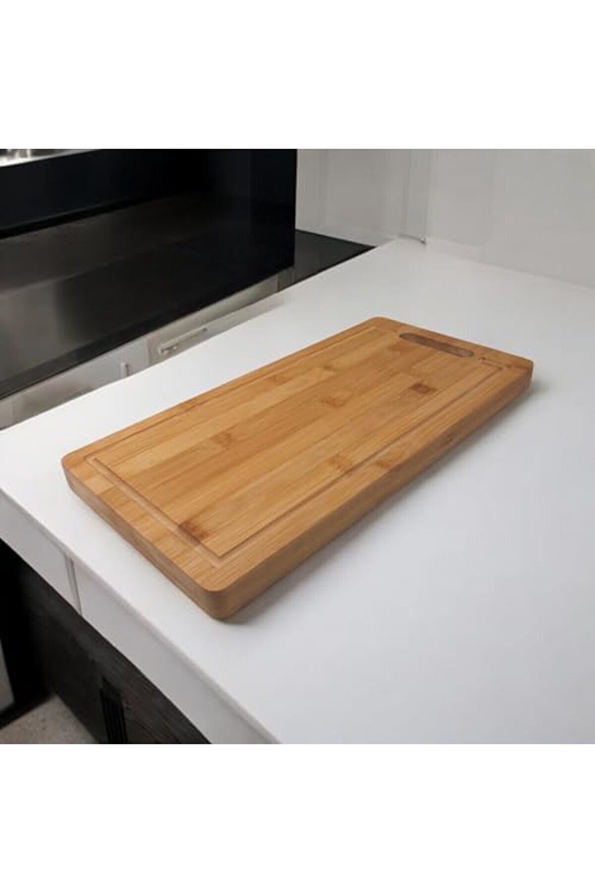 Pltnstoreshop Kalın Bambu Kesme Tahtası Anti̇bakteri̇el, Kalın Yıkanabi̇li̇r Doğrama Tahtası Di̇kdörtgen