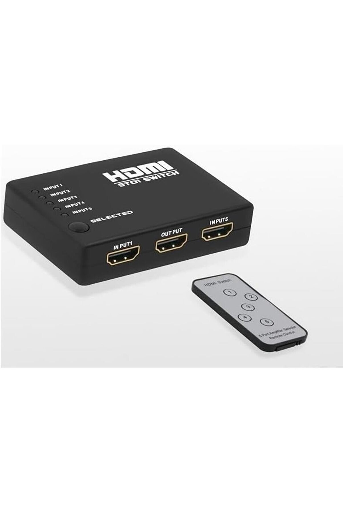 Hdmi̇ Çoklayıcı Çoğaltıcı Swi̇tch 5 Port Kumandalı Ir Alıcılı
