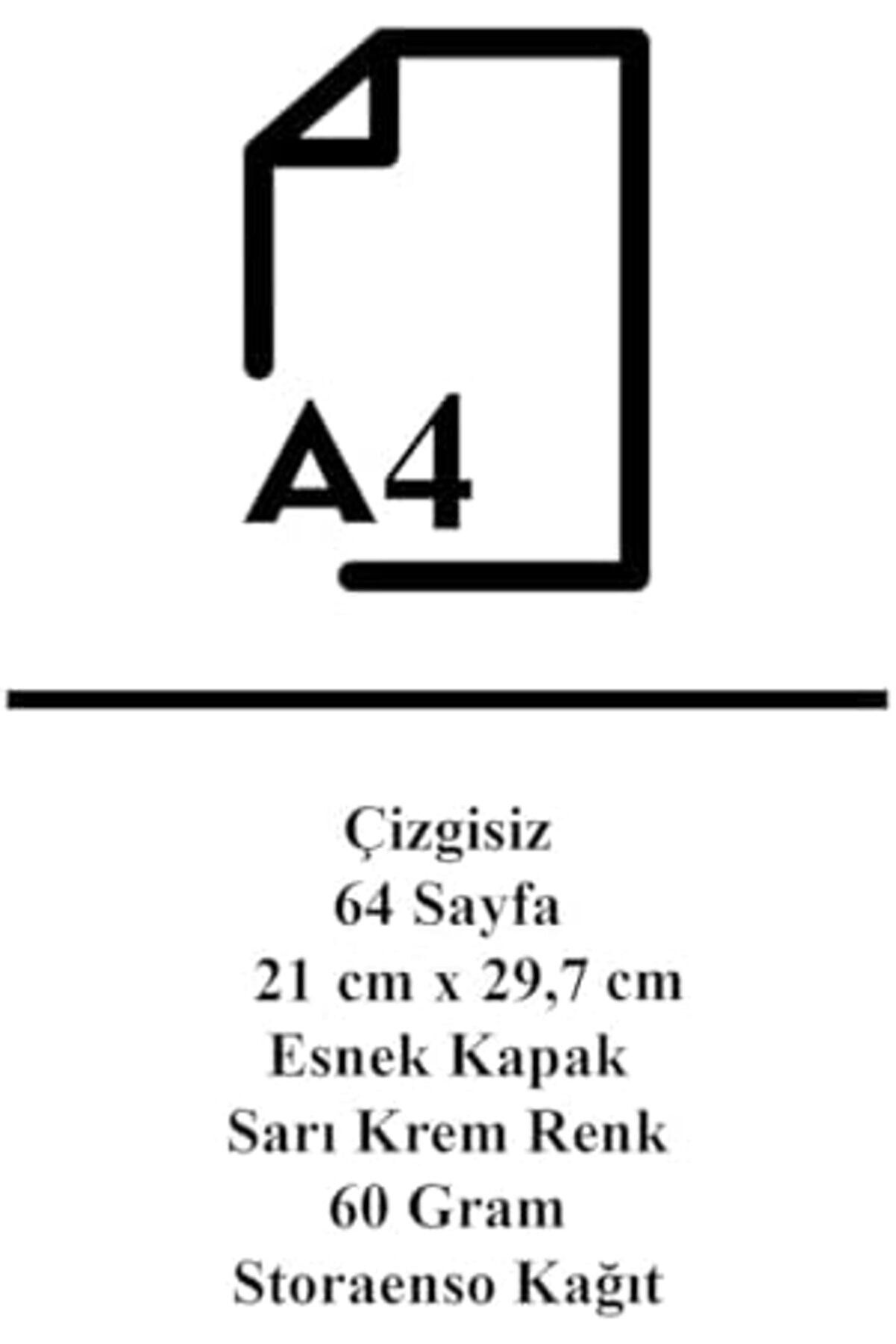 Almond, Van Gogh 1890, A4 Defter Iıı, &Ccedil;i̇zgi̇si̇z, Toplam 64 Sayfa, Tel Di̇ki̇ş, Esnek Kapak, Oval Kenar,