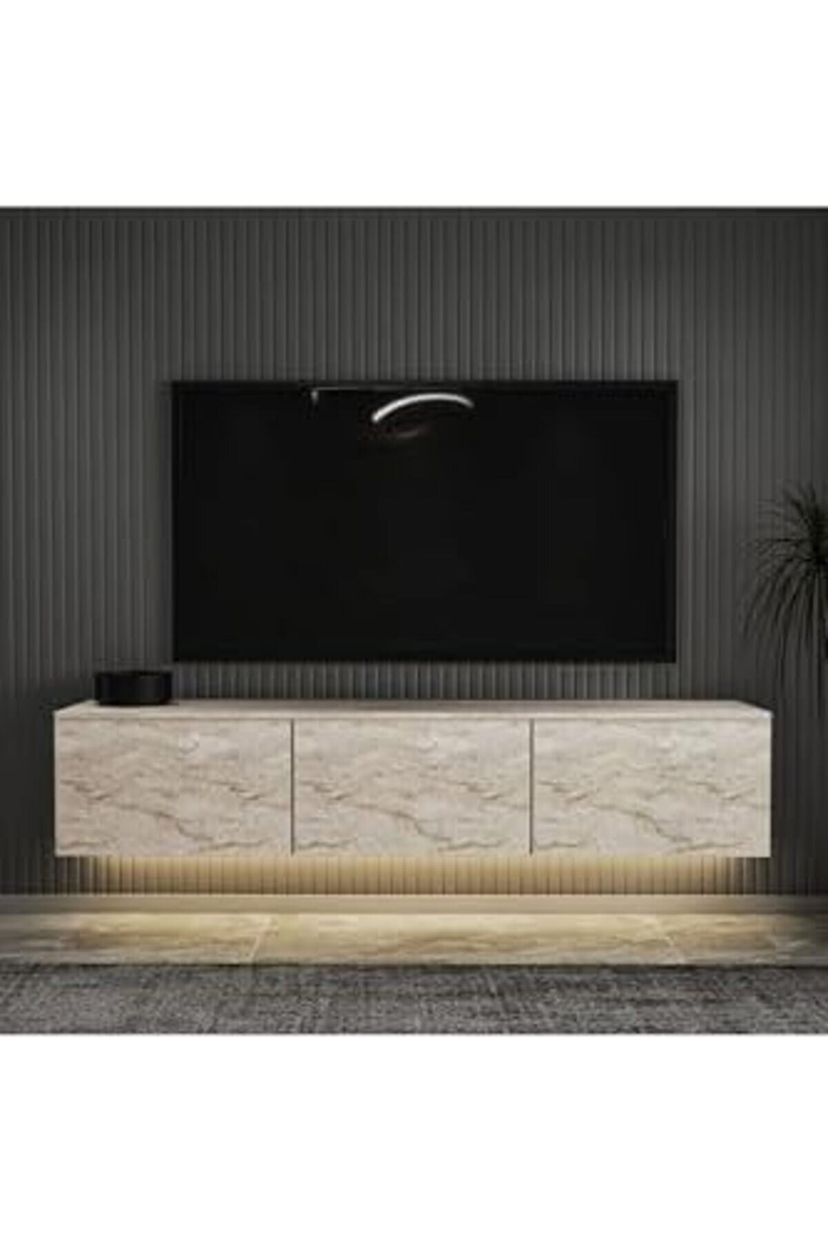 Led Işıklı Duvara Monte,3 Kapaklı Tv Üni̇tesi̇,Tv Sehpası Trrten 1014773