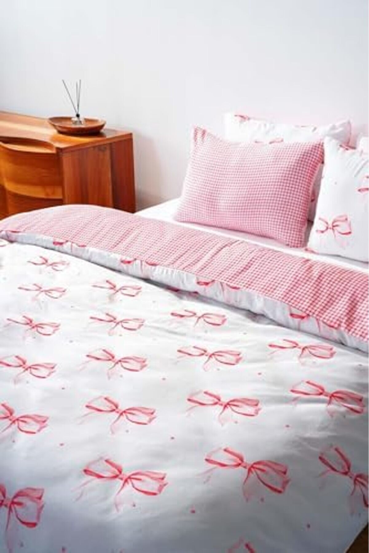 Kurdele Desenli̇ Çi̇ft Ki̇şi̇li̇k Nevresi̇m Takımı, Pamuklu 1014773